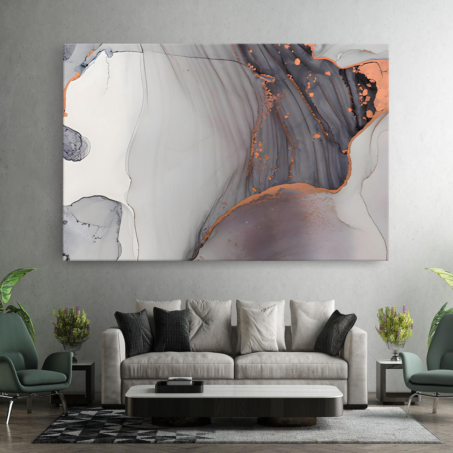 Vászonkép Grey Pink Liquid Marble mockup 7