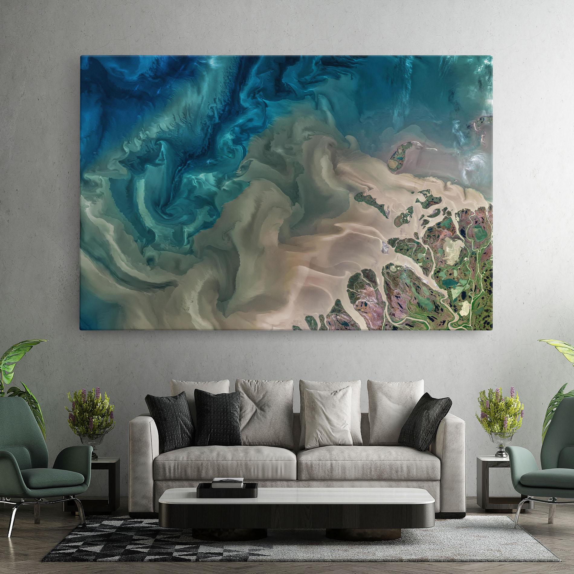 Vászonkép Ocean Blue Marble mockup 7