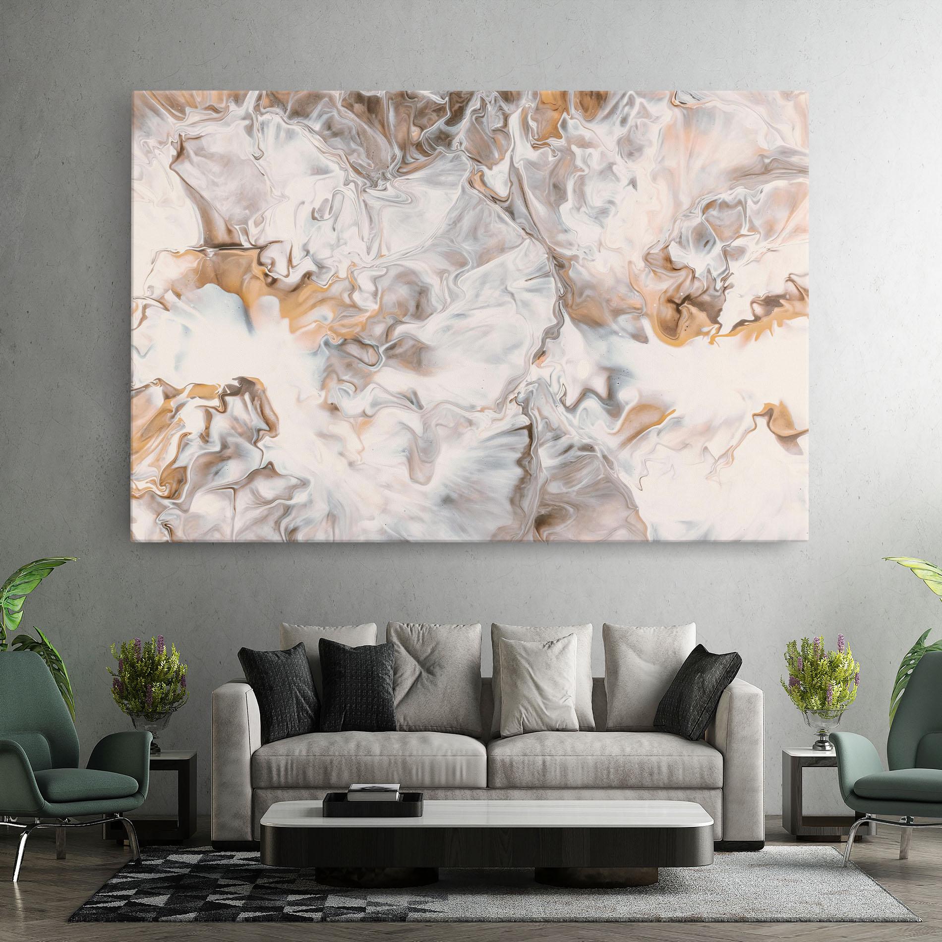 Vászonkép White Gold Abstract mockup 7