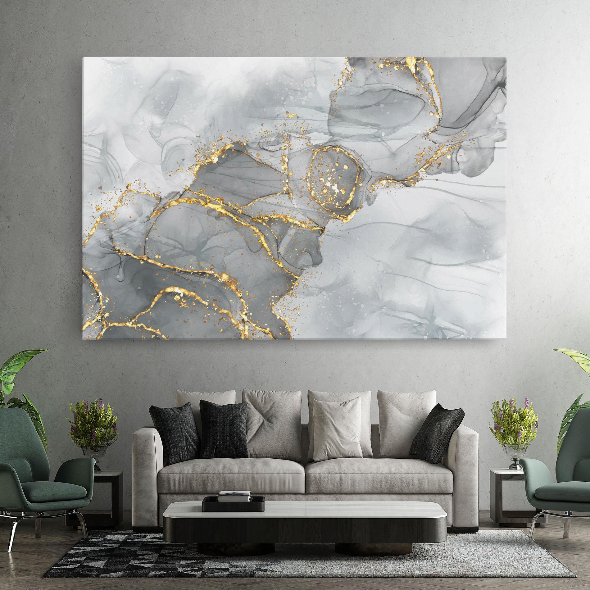 Vászonkép White Ink Marble mockup 7