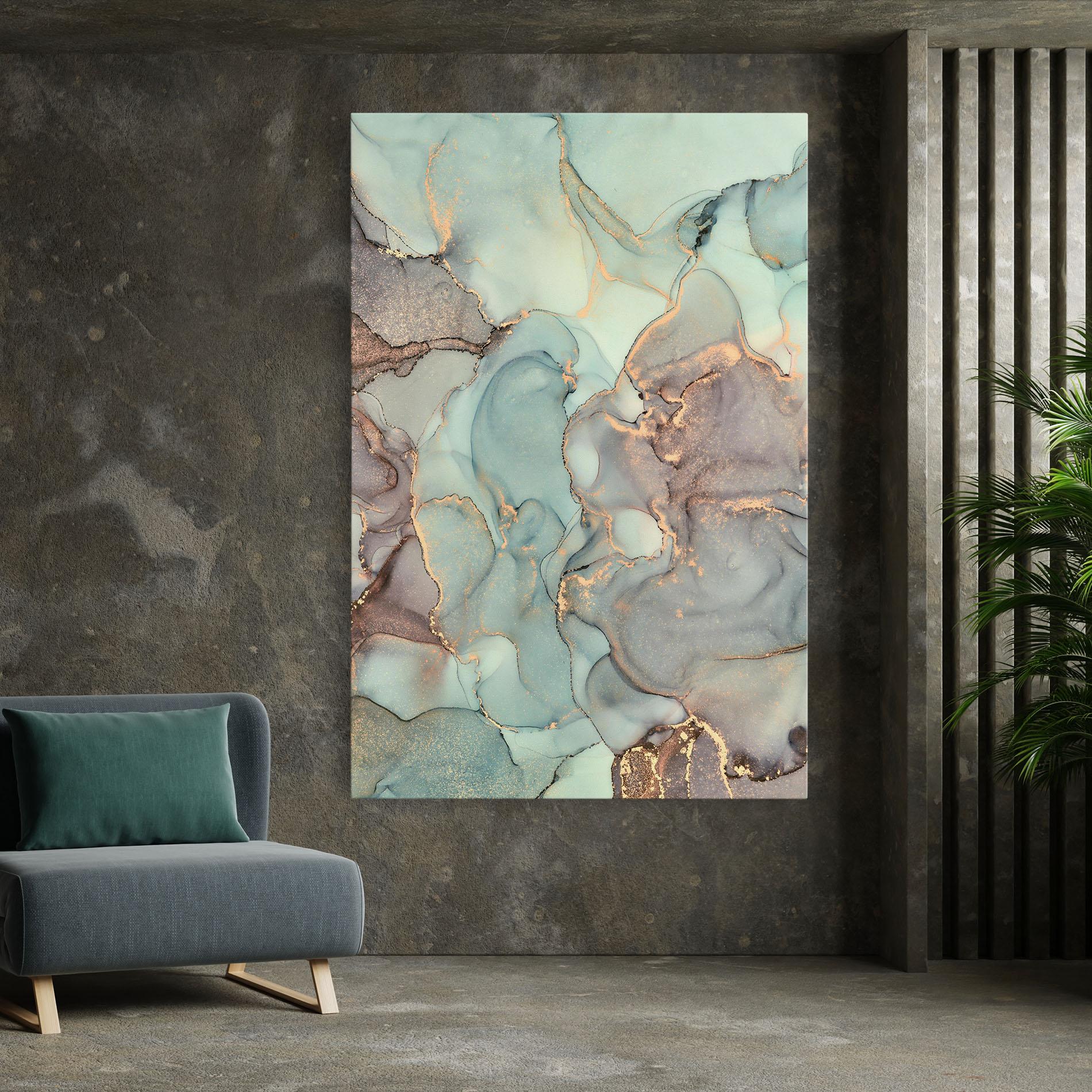 Vászonkép Abstract Turquoise Marble mockup 7