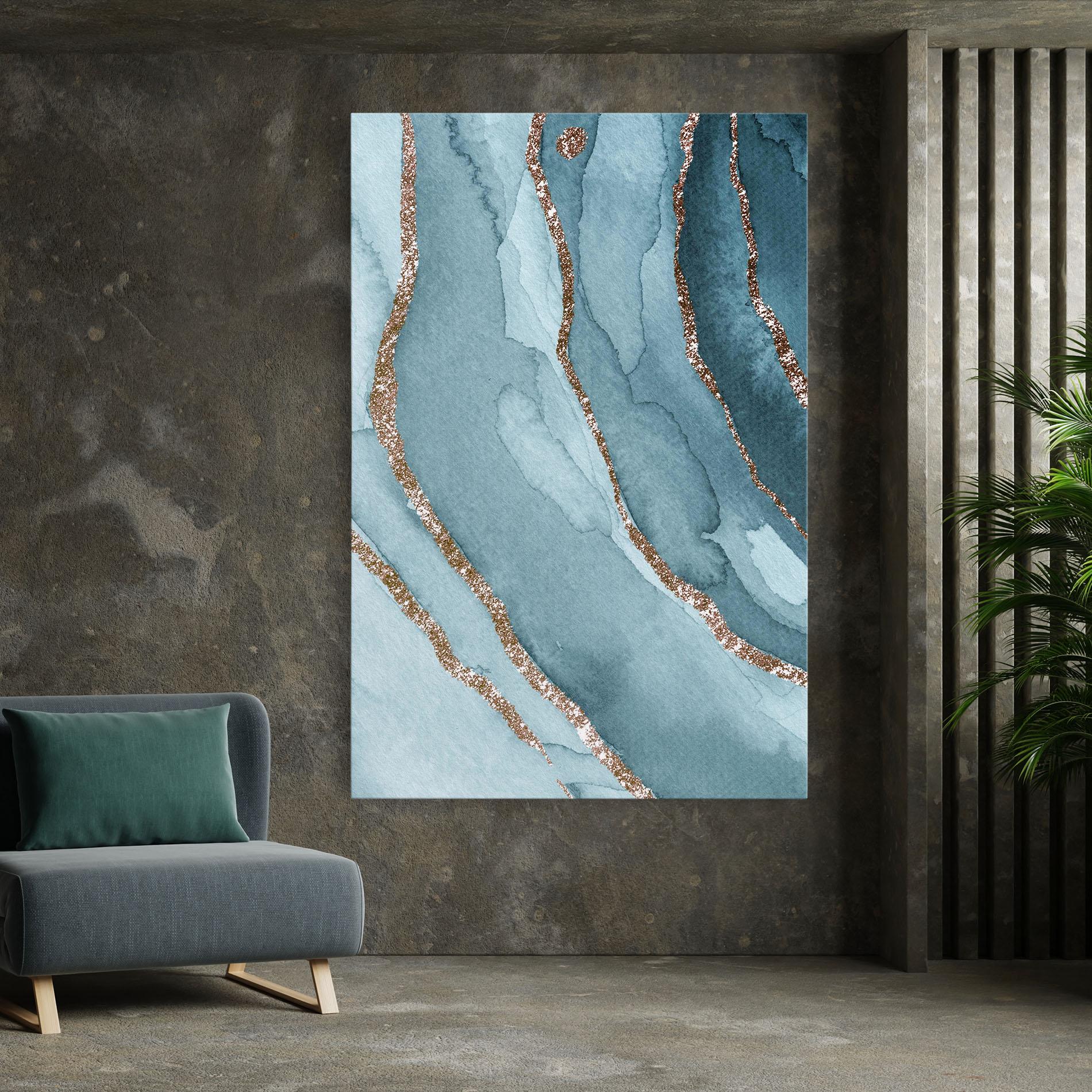 Vászonkép Blue Golden Glitter mockup 7