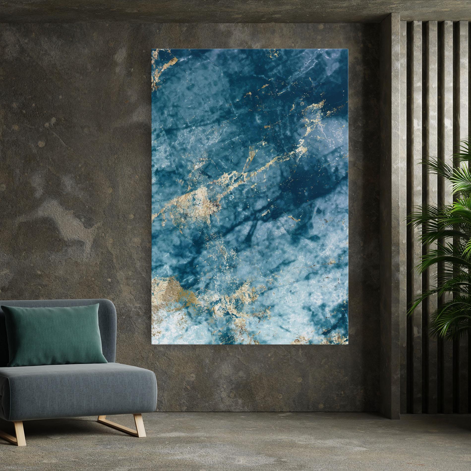 Vászonkép Blue Water Marble mockup 7