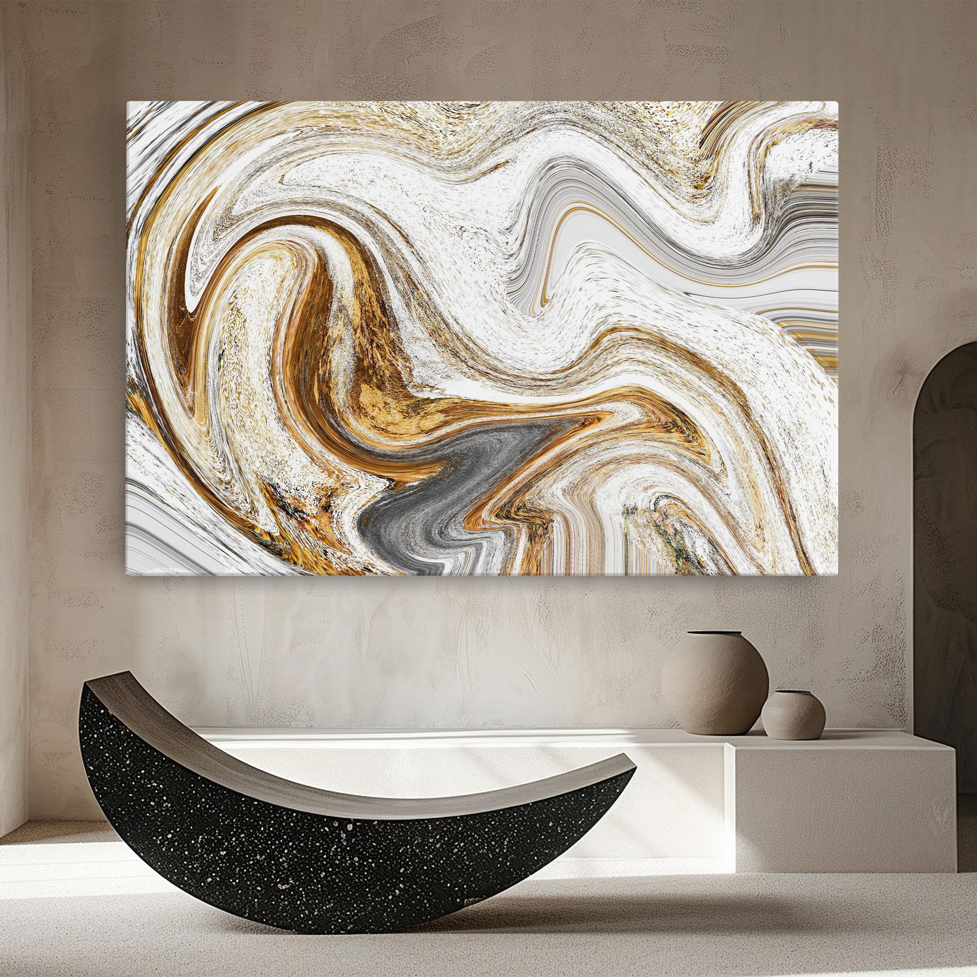 Vászonkép Gold White Liquid mockup 8