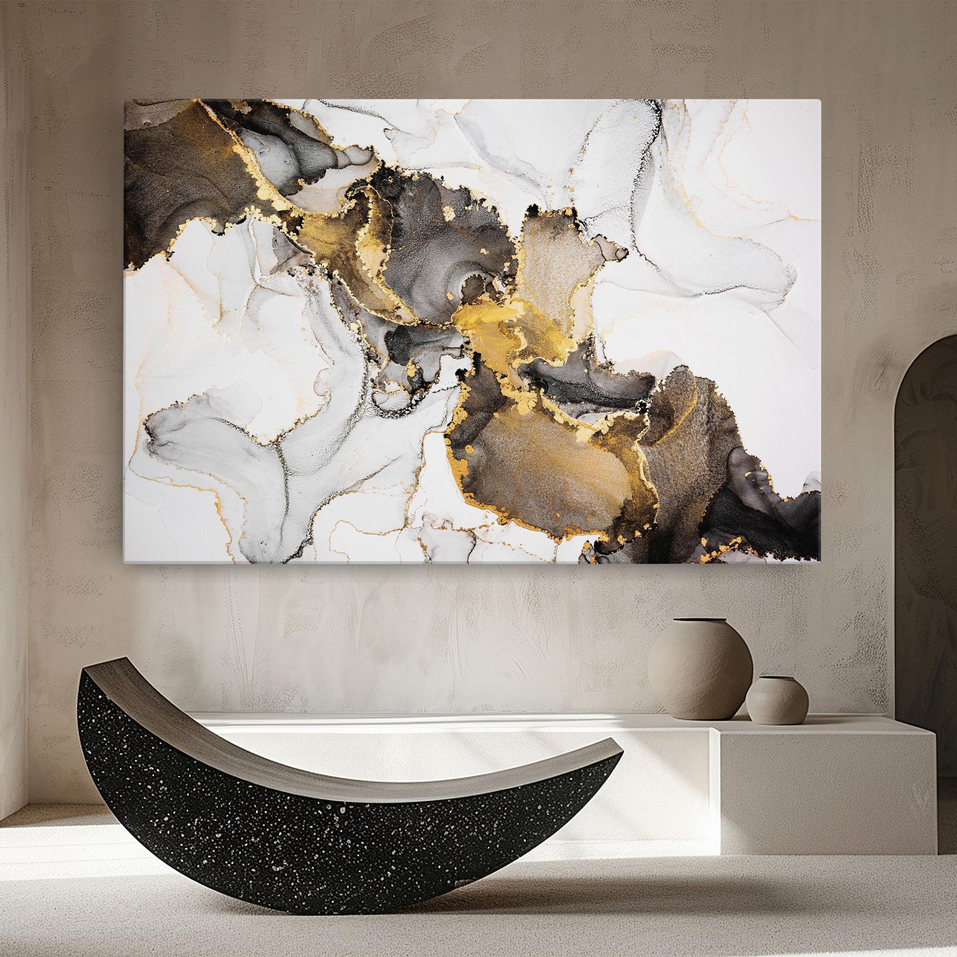 Vászonkép Golden Marble Shades mockup 8