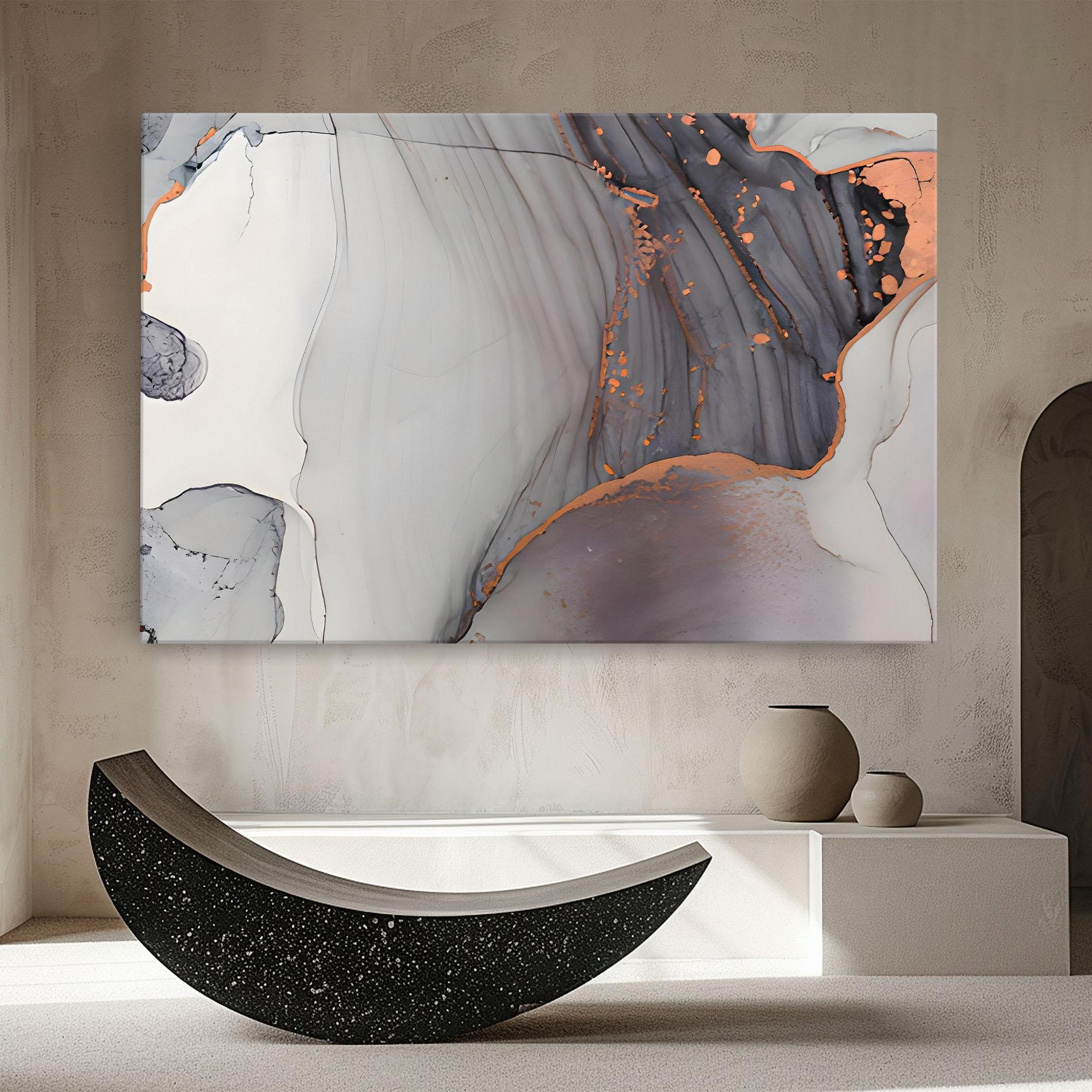 Vászonkép Grey Pink Liquid Marble mockup 8