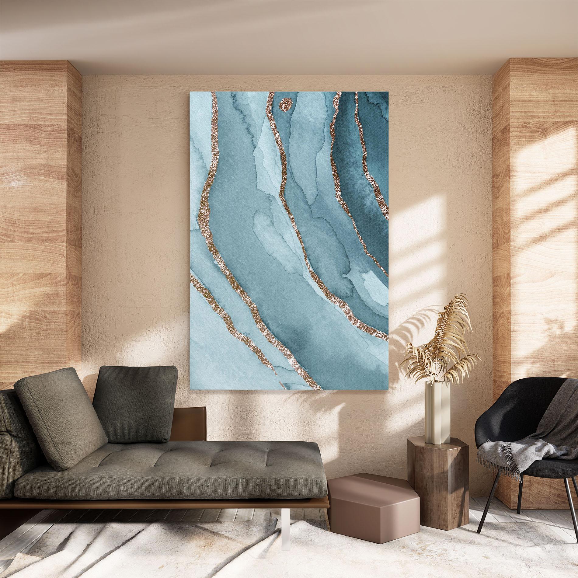 Vászonkép Blue Golden Glitter mockup 8