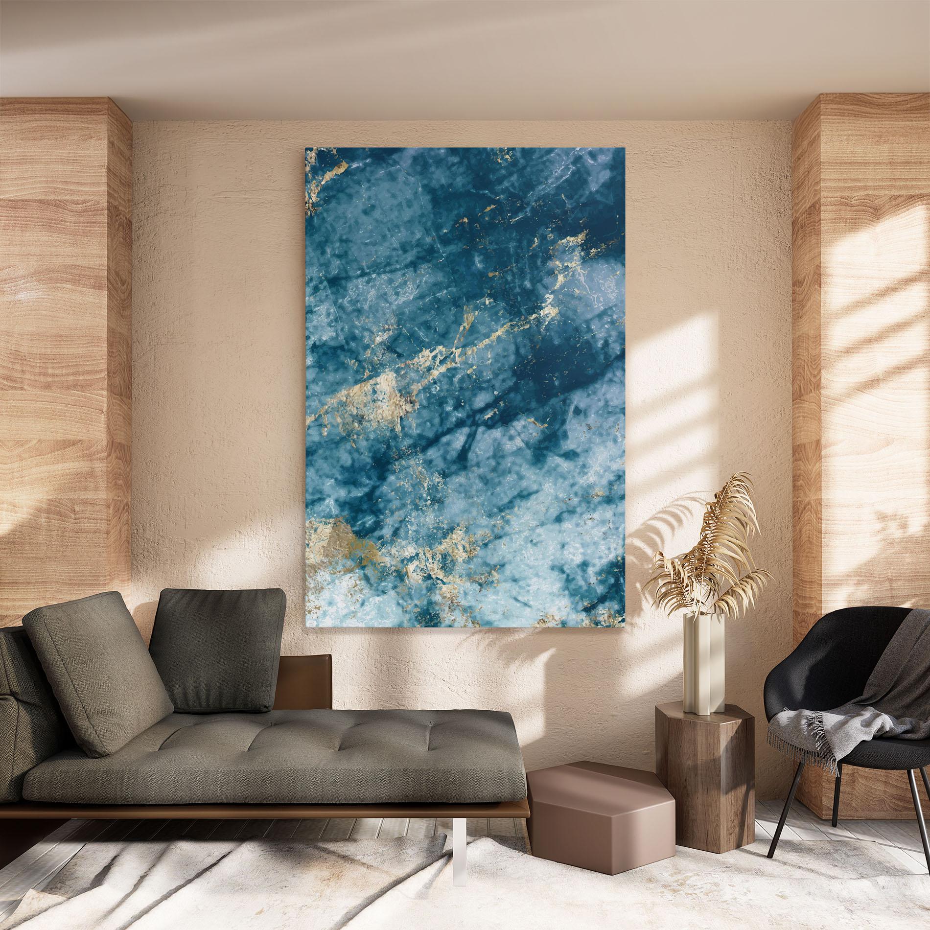 Vászonkép Blue Water Marble mockup 8