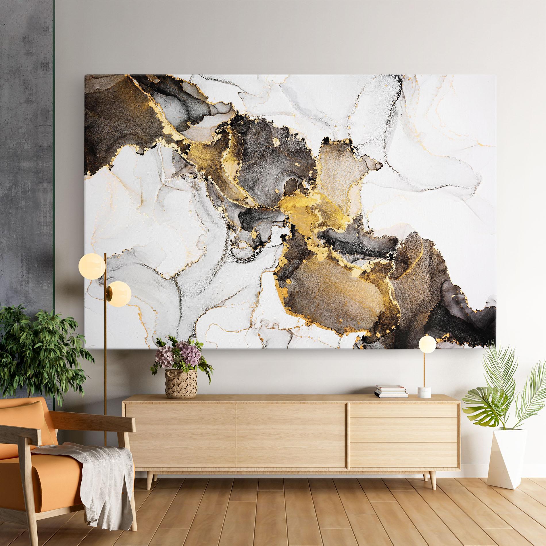 Vászonkép Golden Marble Shades mockup 9