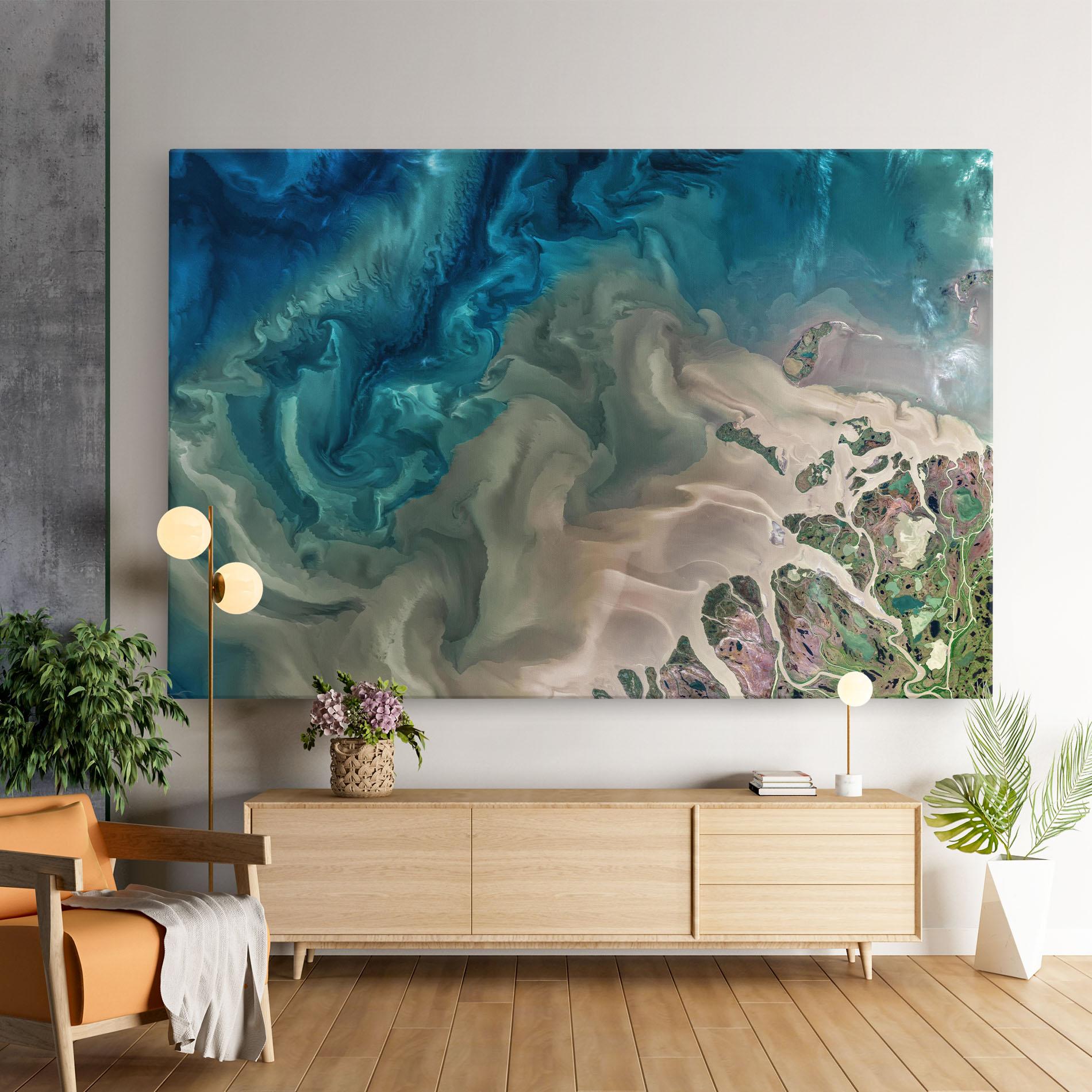 Vászonkép Ocean Blue Marble mockup 9