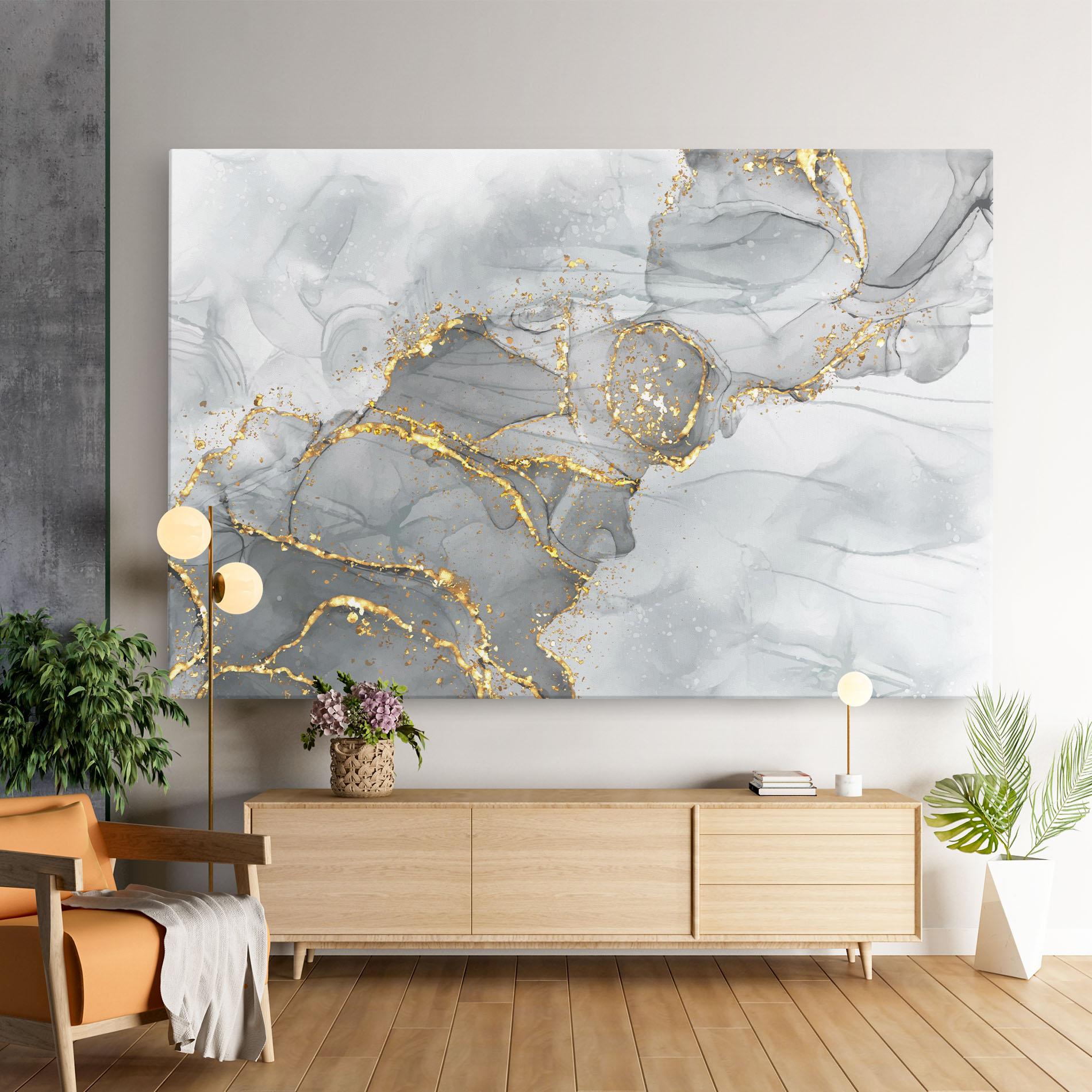 Vászonkép White Ink Marble mockup 9