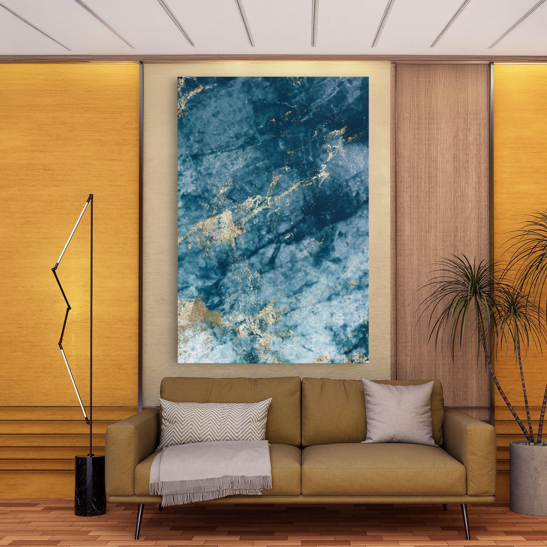 Vászonkép Blue Water Marble mockup 9