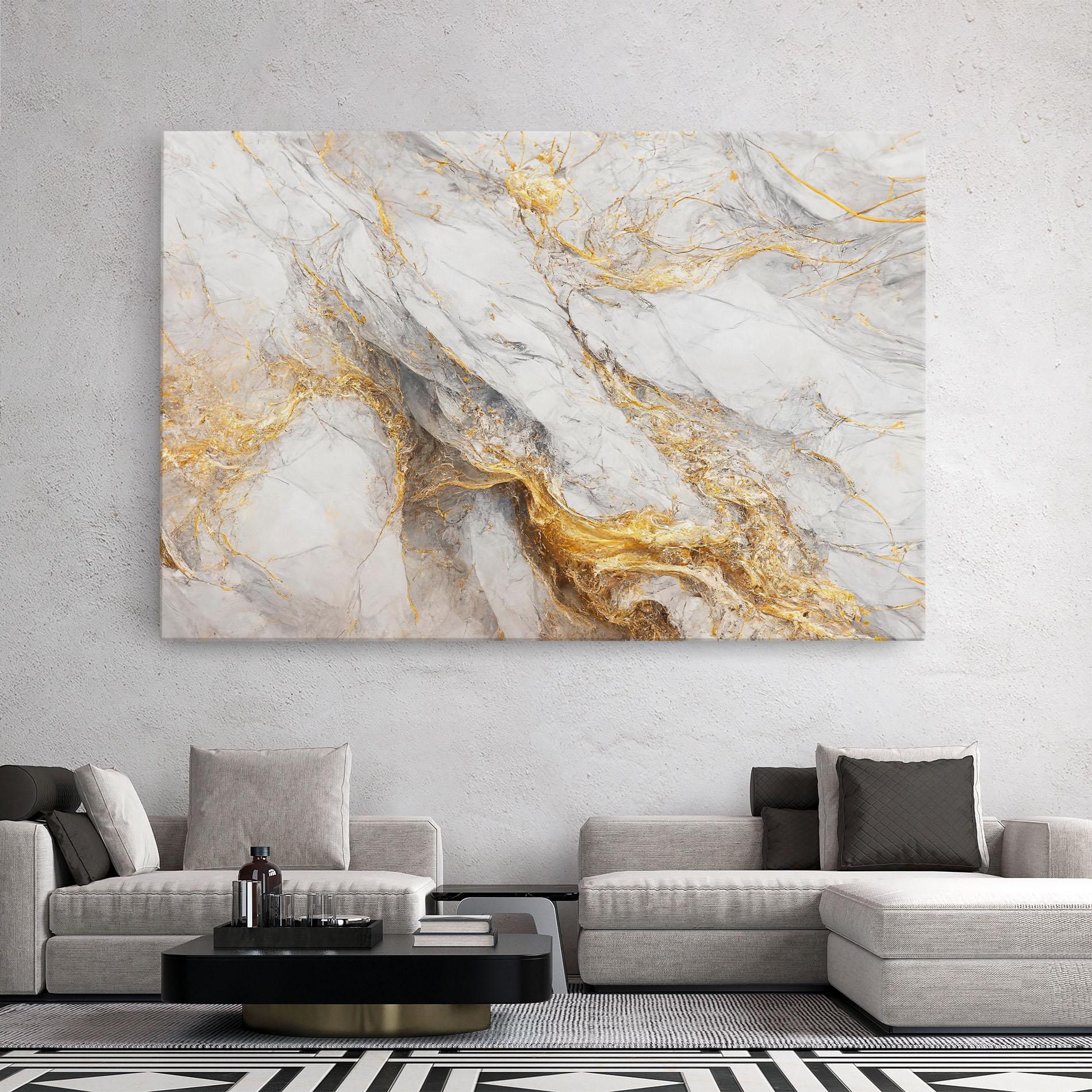 Vászonkép Gold Liquid Grey Marble mockup 2