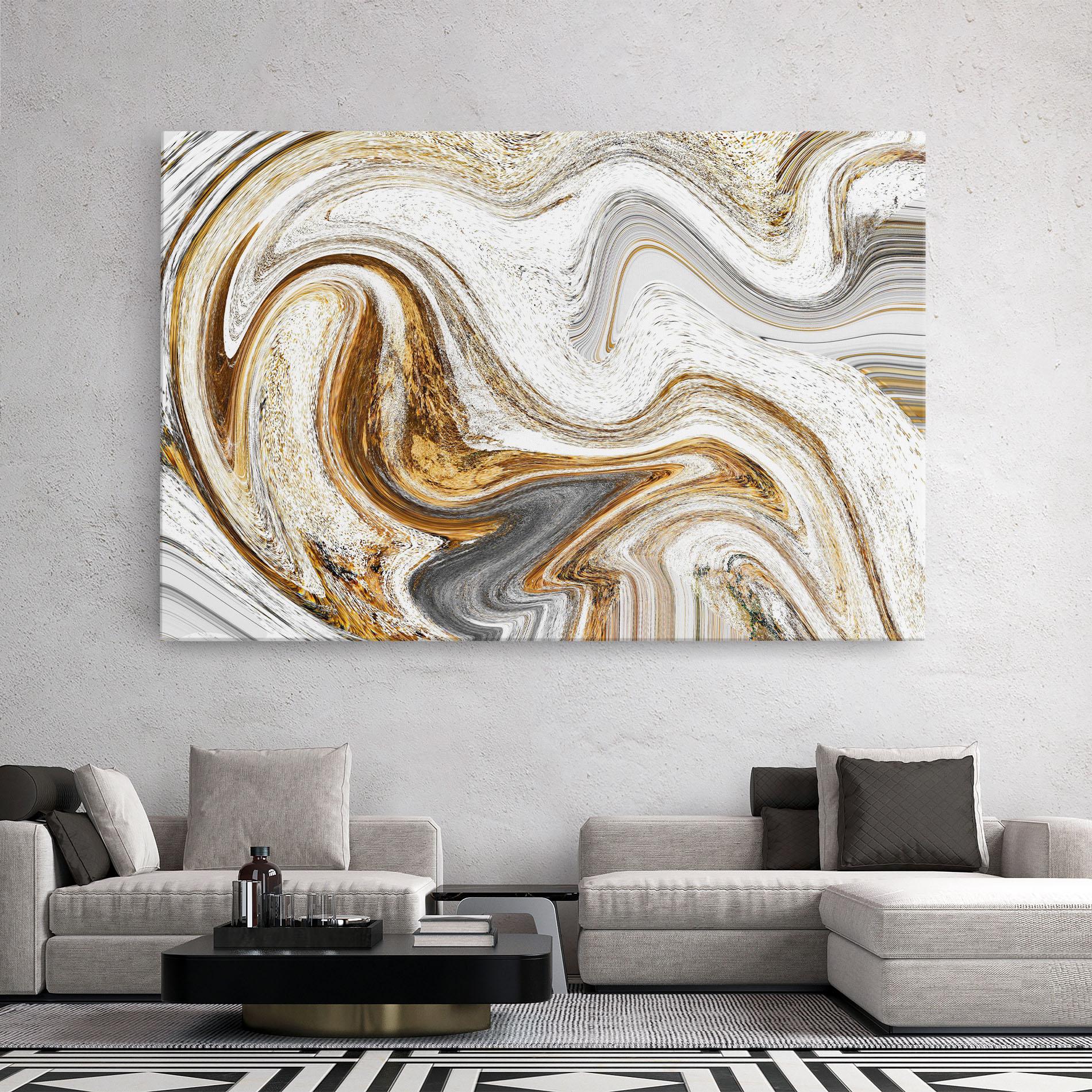 Vászonkép Gold White Liquid mockup 2