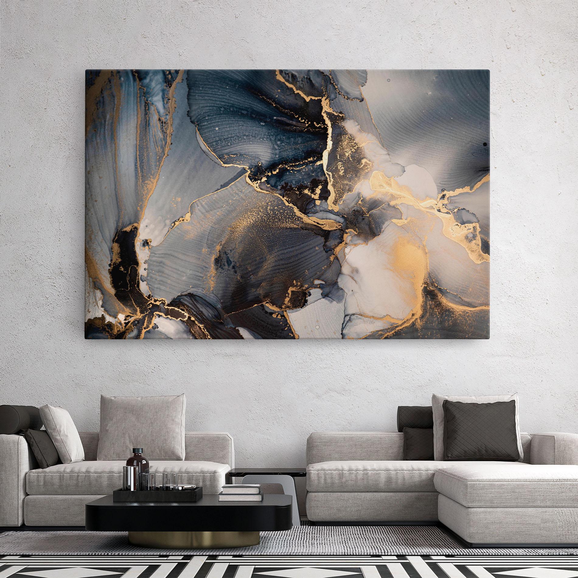 Vászonkép Golden Abstract Marble mockup 2