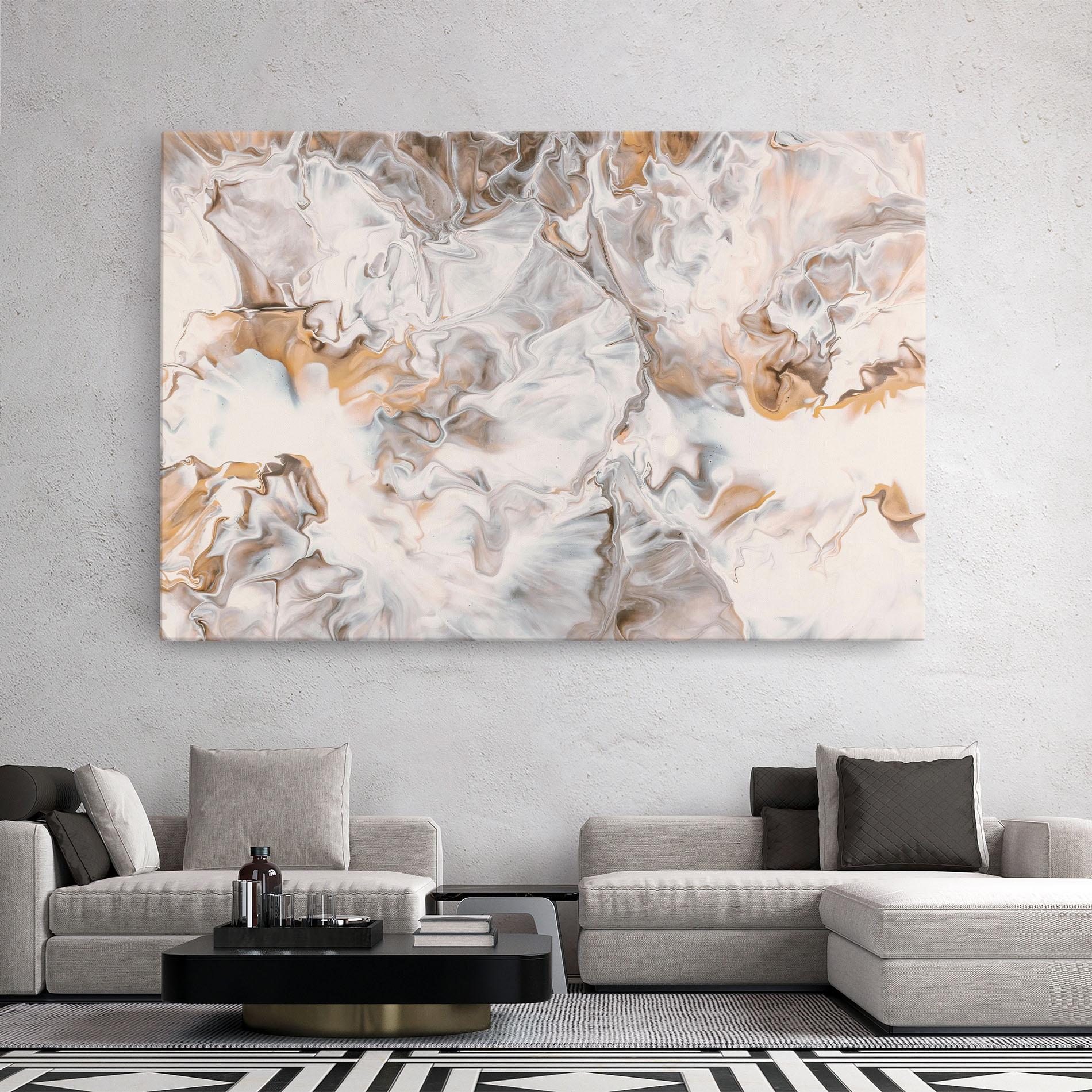 Vászonkép White Gold Abstract mockup 2