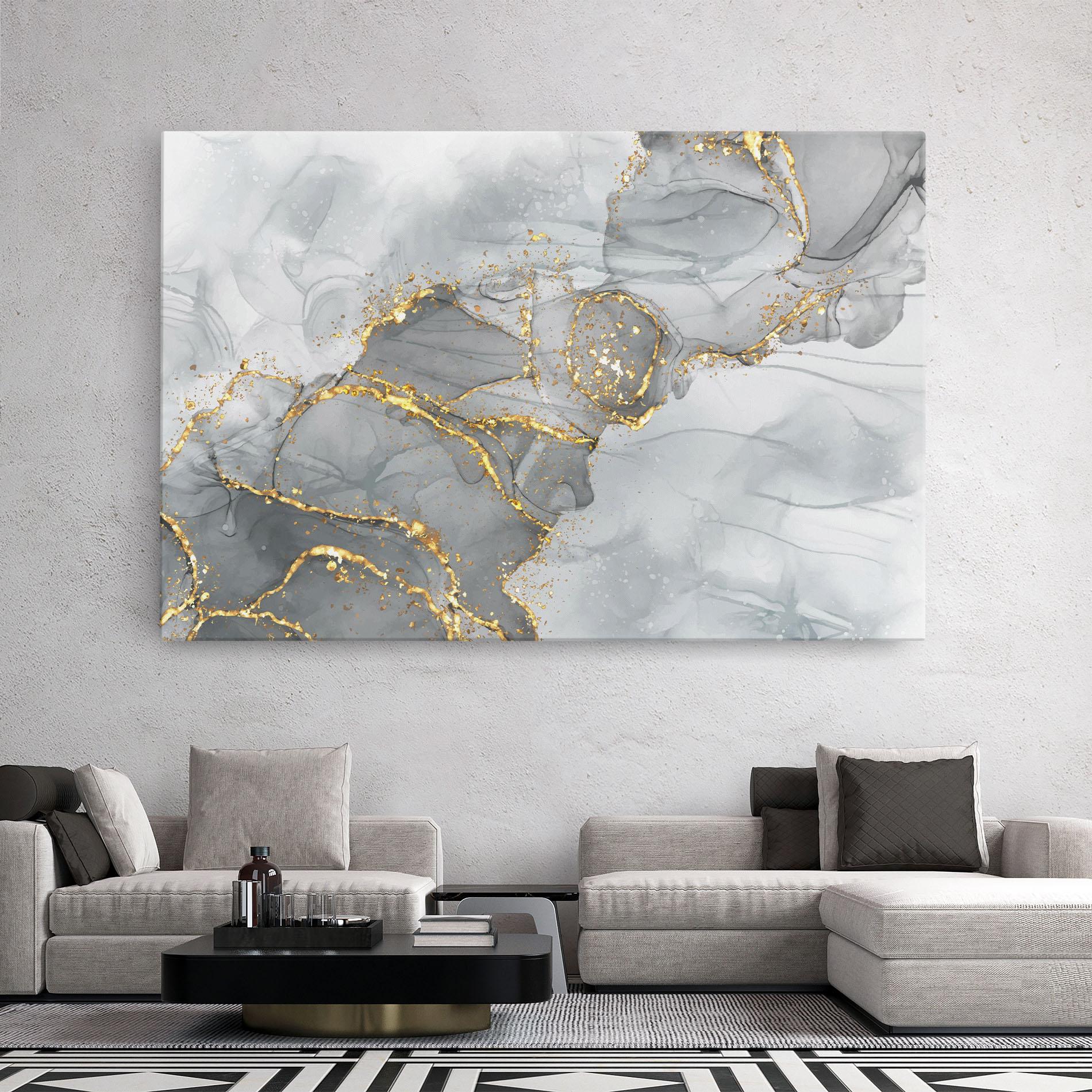 Vászonkép White Ink Marble mockup 2