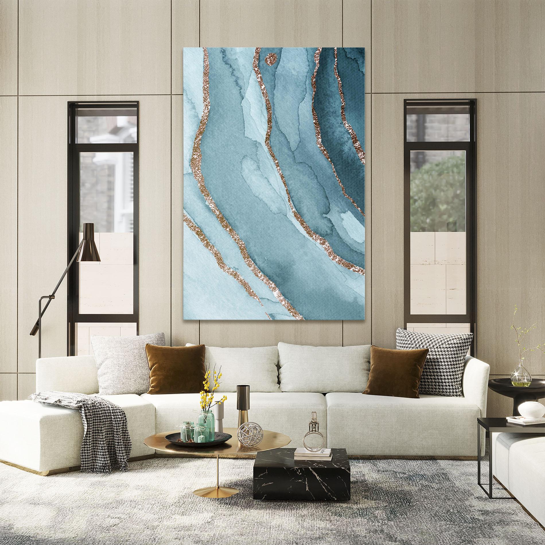 Vászonkép Blue Golden Glitter mockup 2