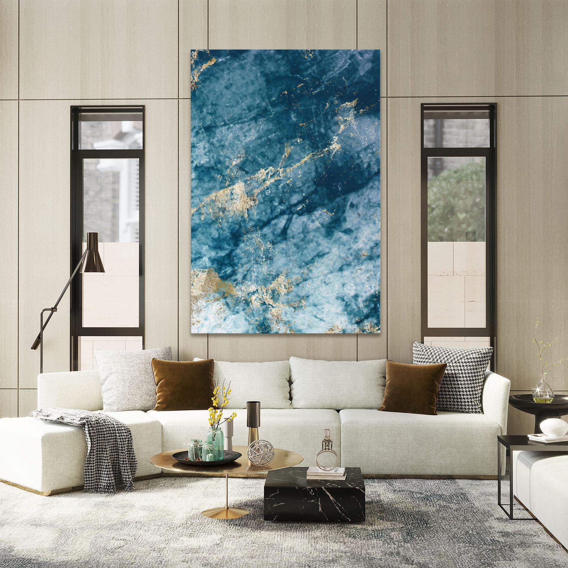 Vászonkép Blue Water Marble mockup 2