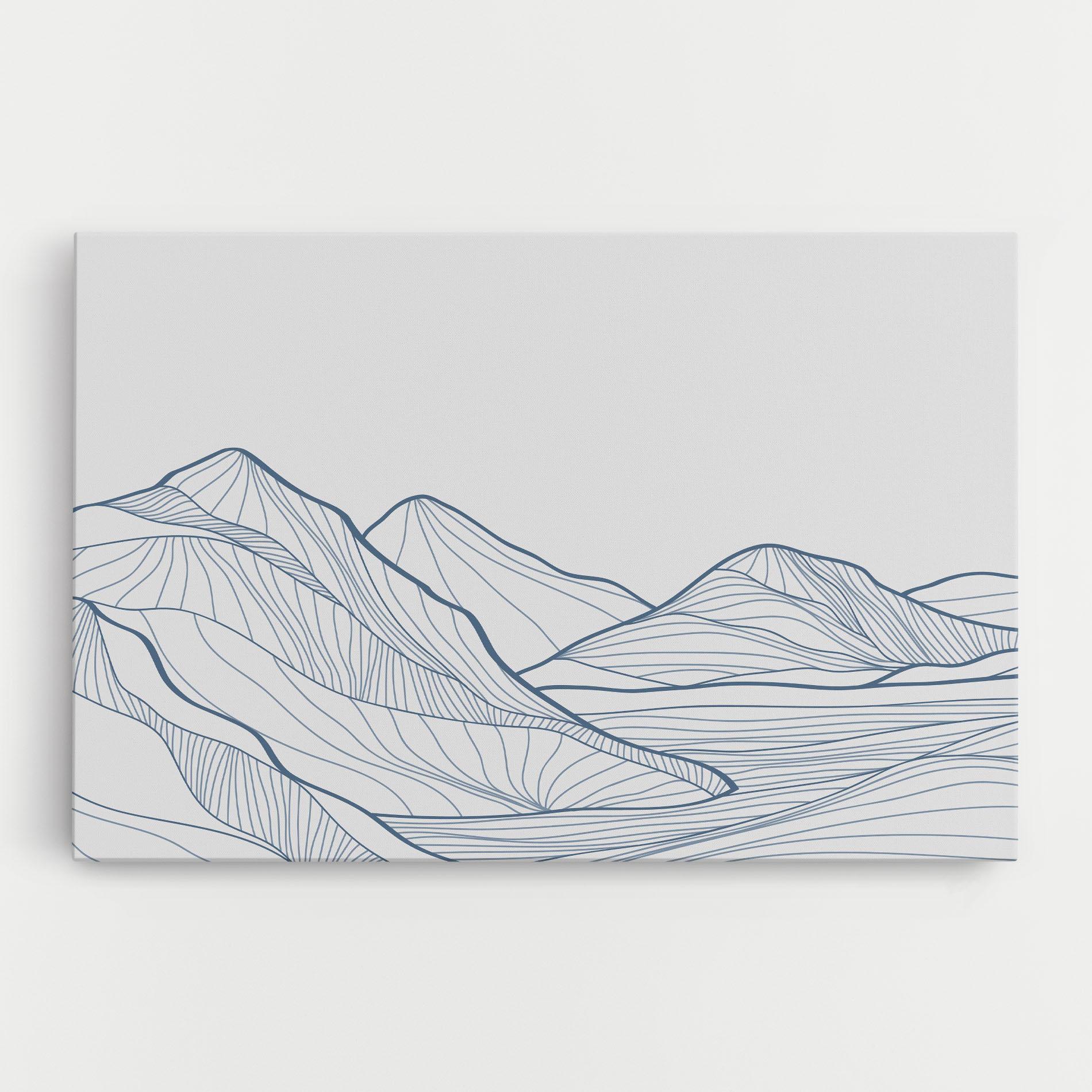 Vászonkép Mountain Blue Line mockup 0