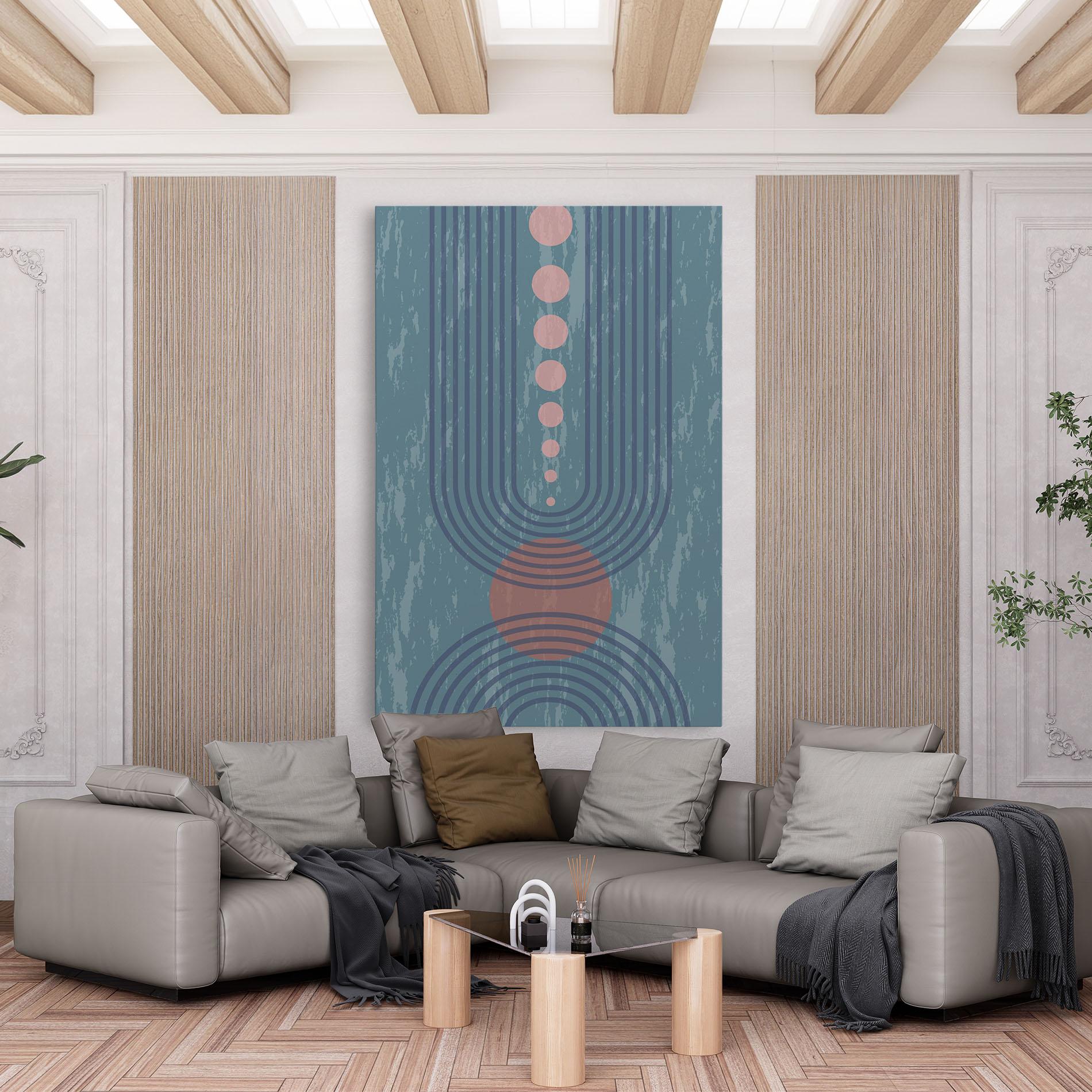 Vászonkép Pink Circle On Blue mockup 6