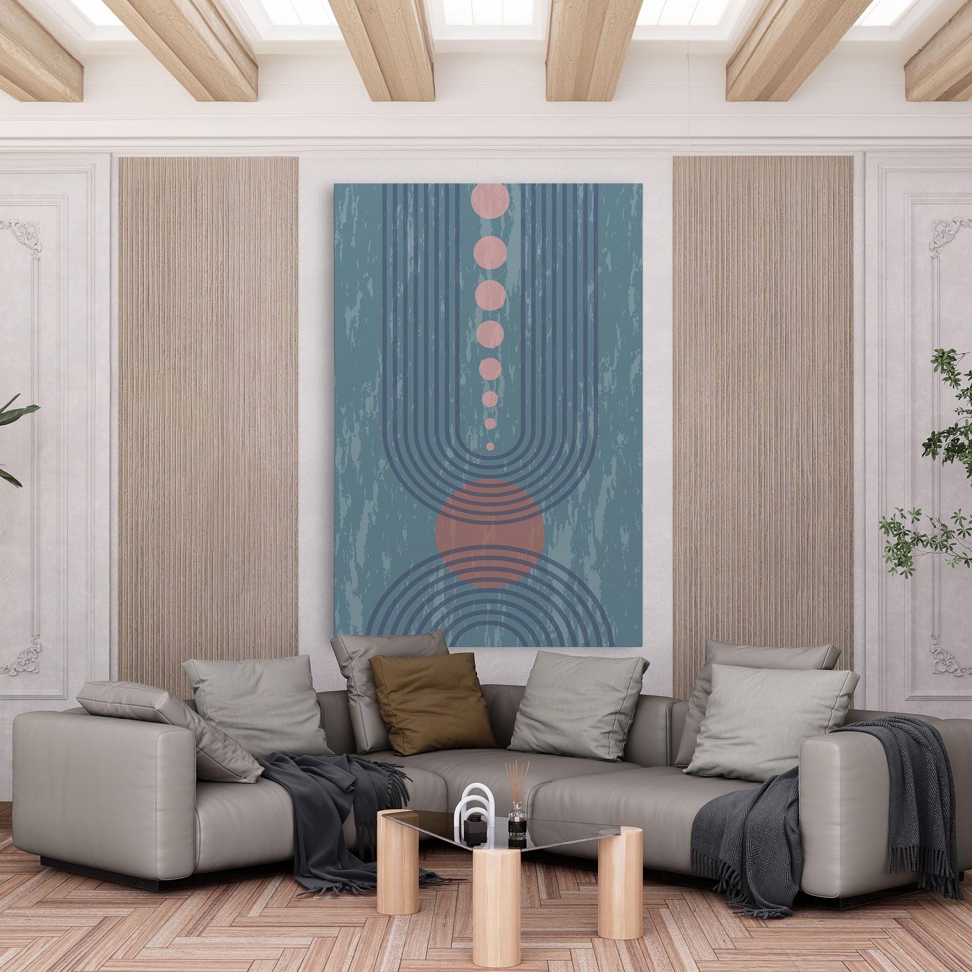 Pink Circle On Blue mockup 6