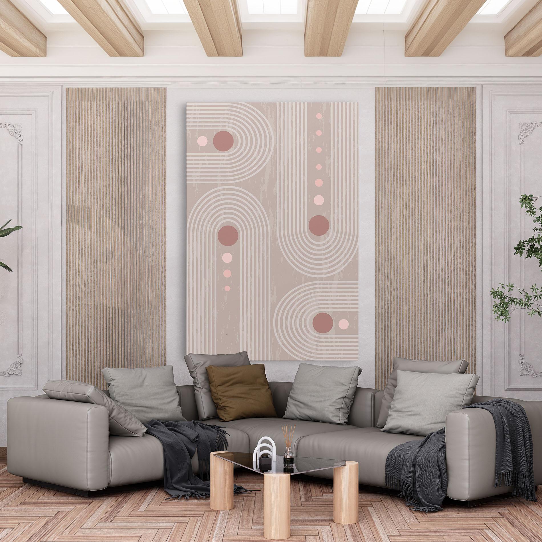 Vászonkép Pink Circle On Cream mockup 6