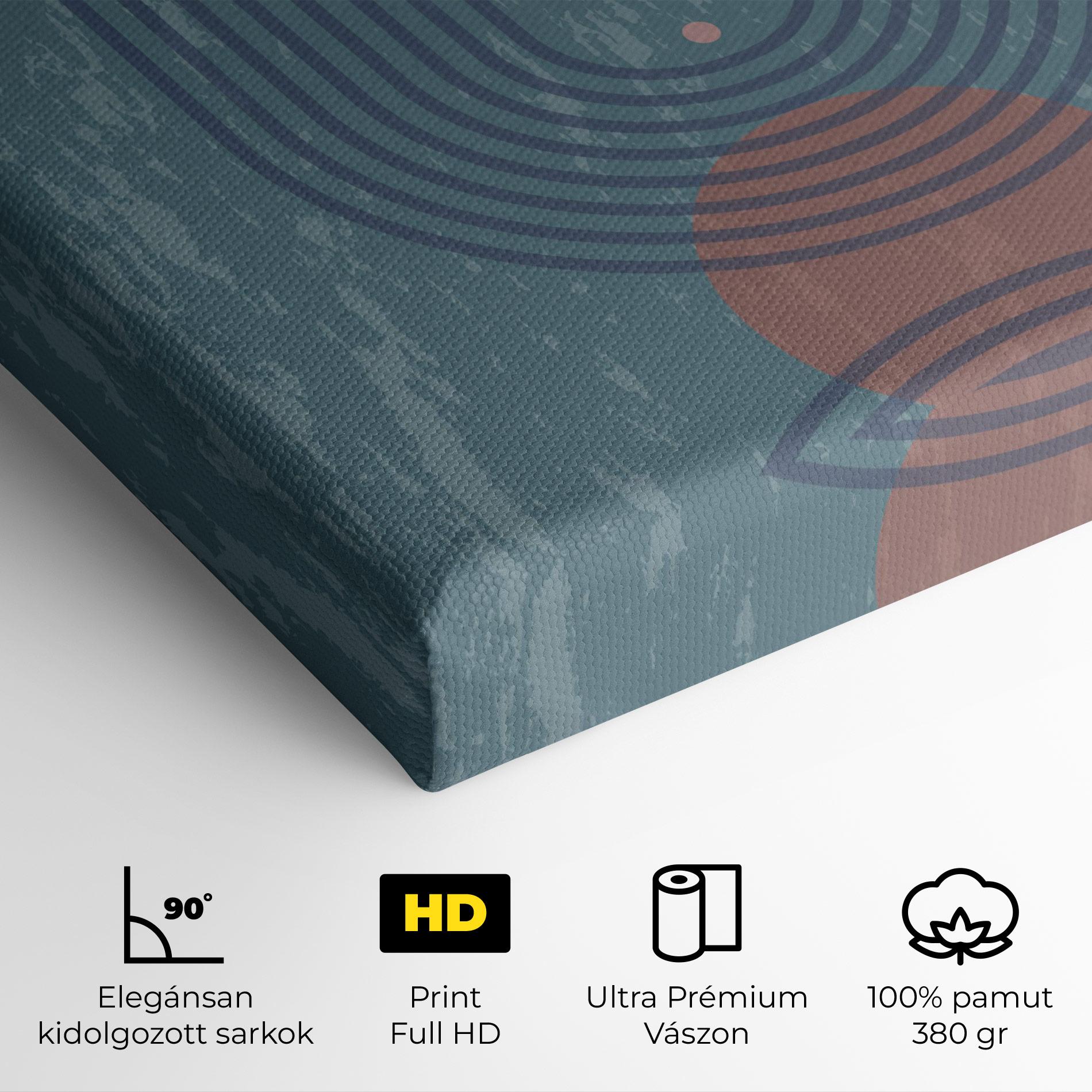 Vászonkép Pink Circle On Blue mockup 4