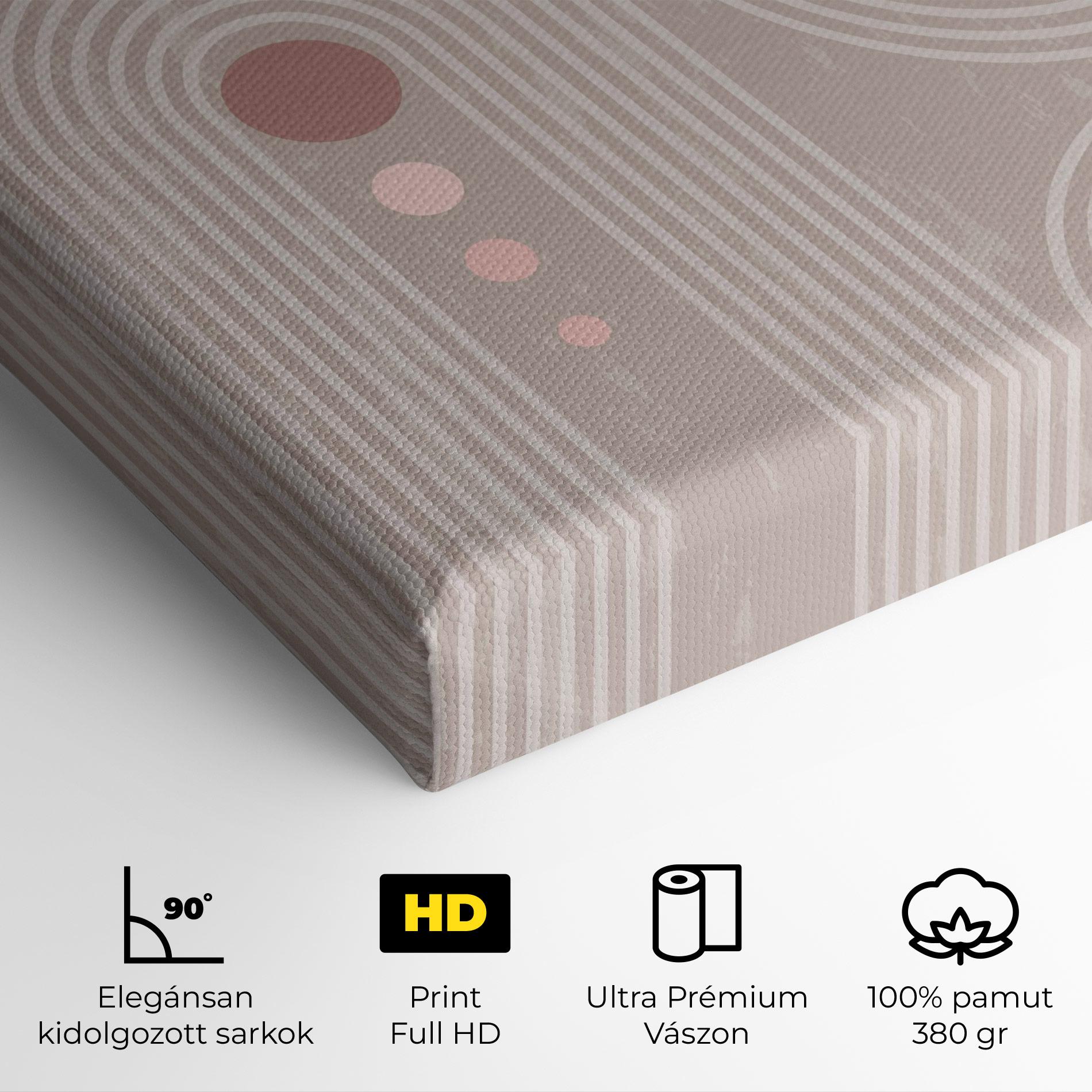 Vászonkép Pink Circle On Cream mockup 4