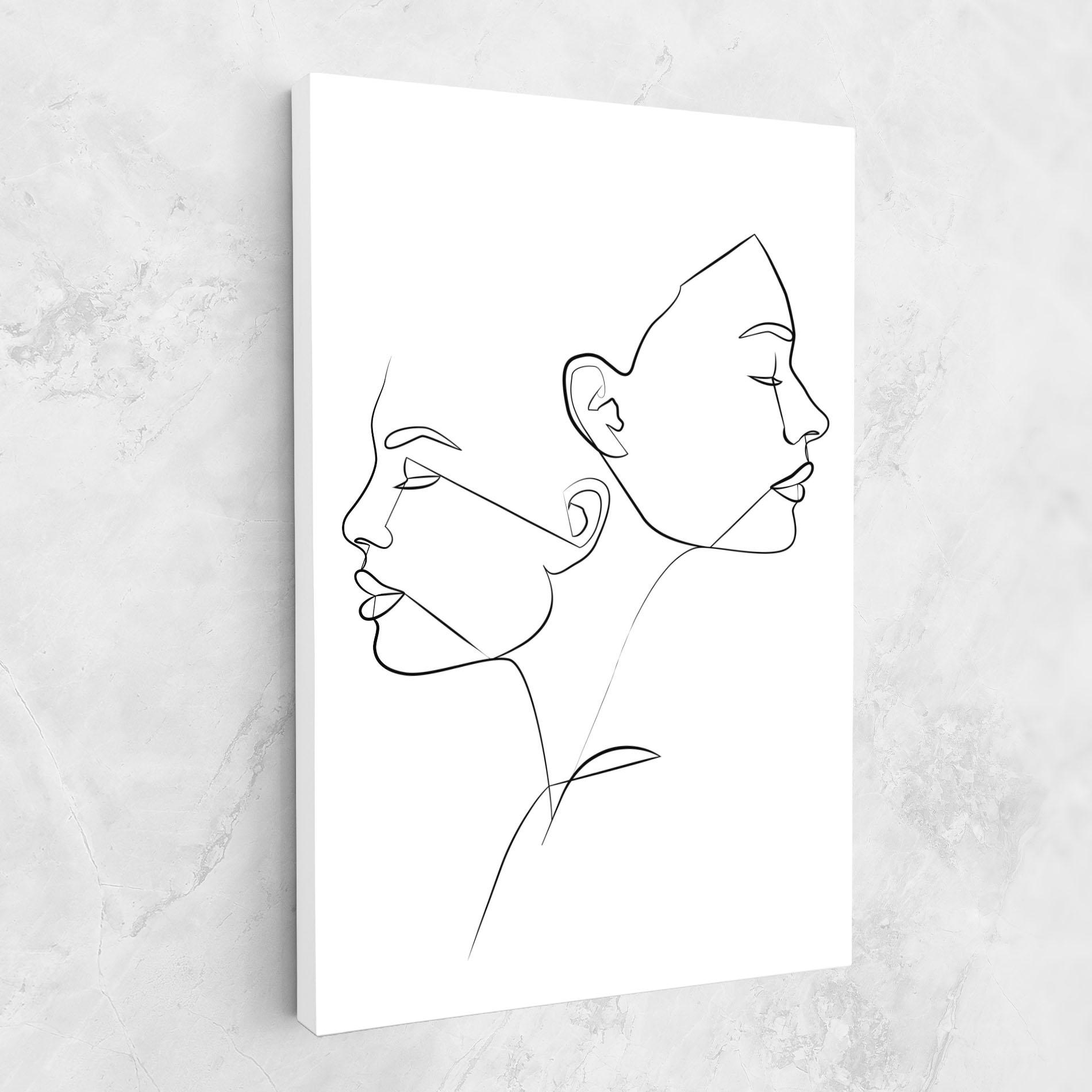 Vászonkép Female Black Line mockup 1