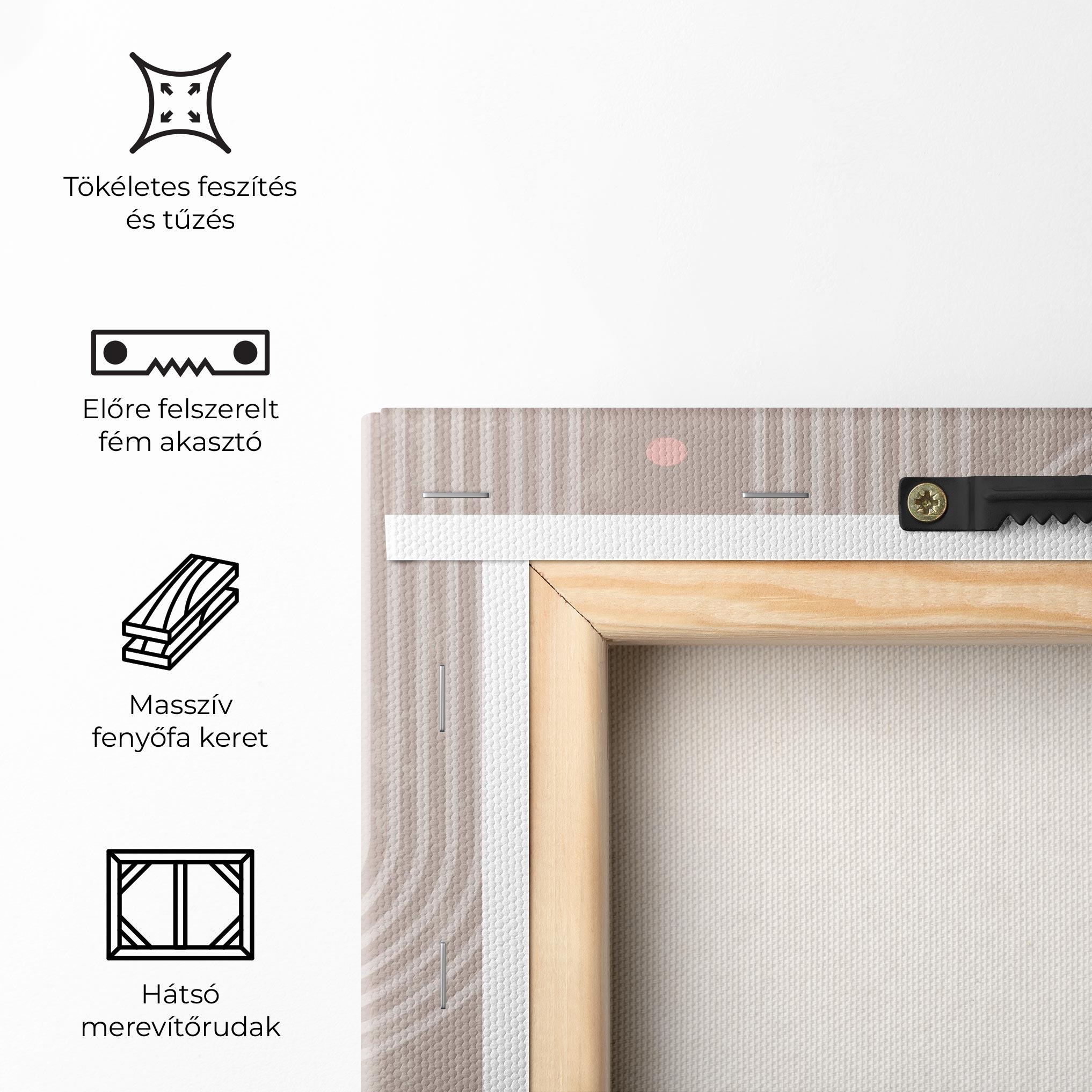 Vászonkép Pink Circle On Cream mockup 5