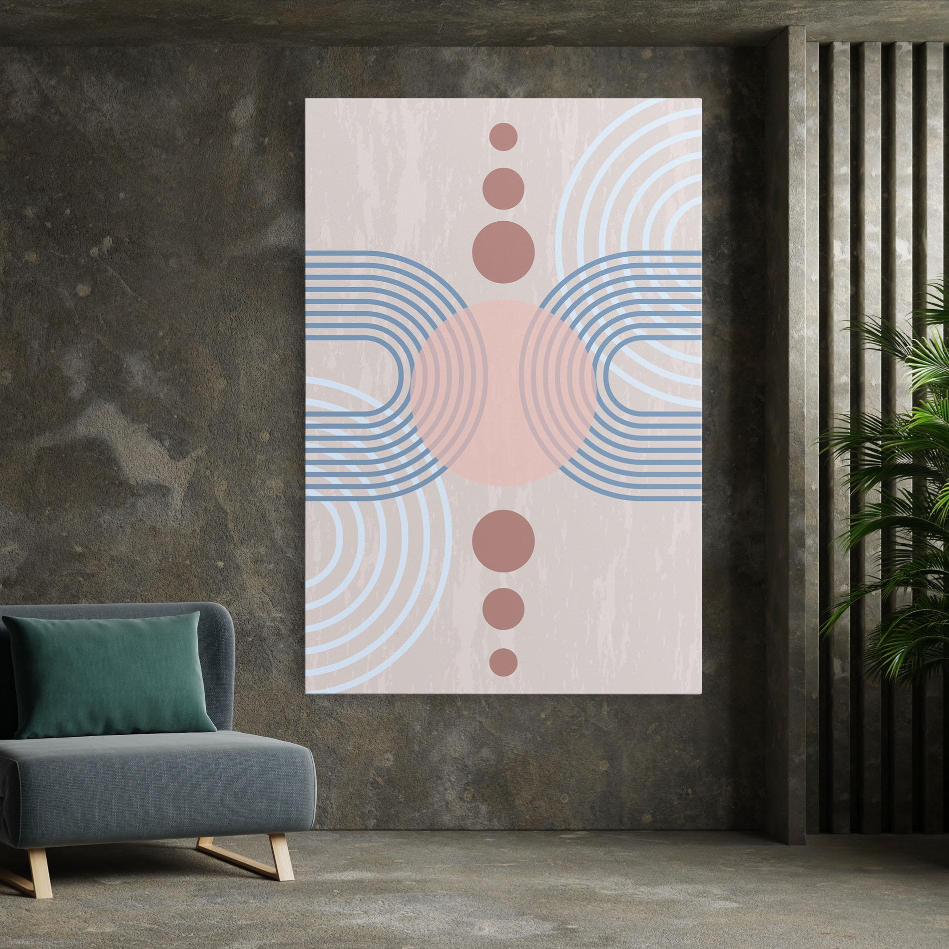 Vászonkép Blue Lines On Pink mockup 7
