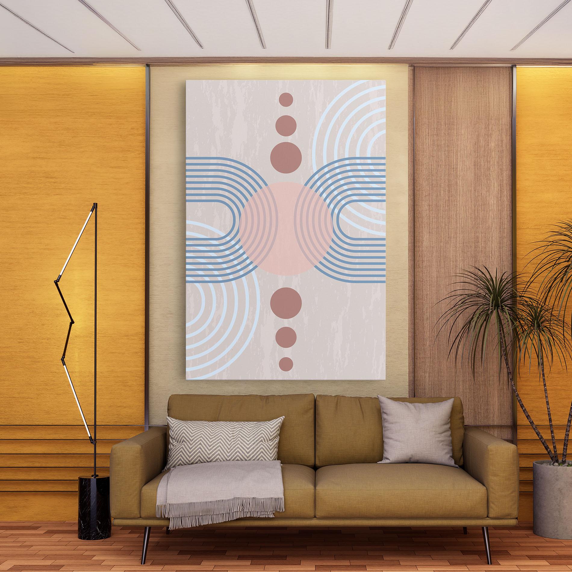 Vászonkép Blue Lines On Pink mockup 9