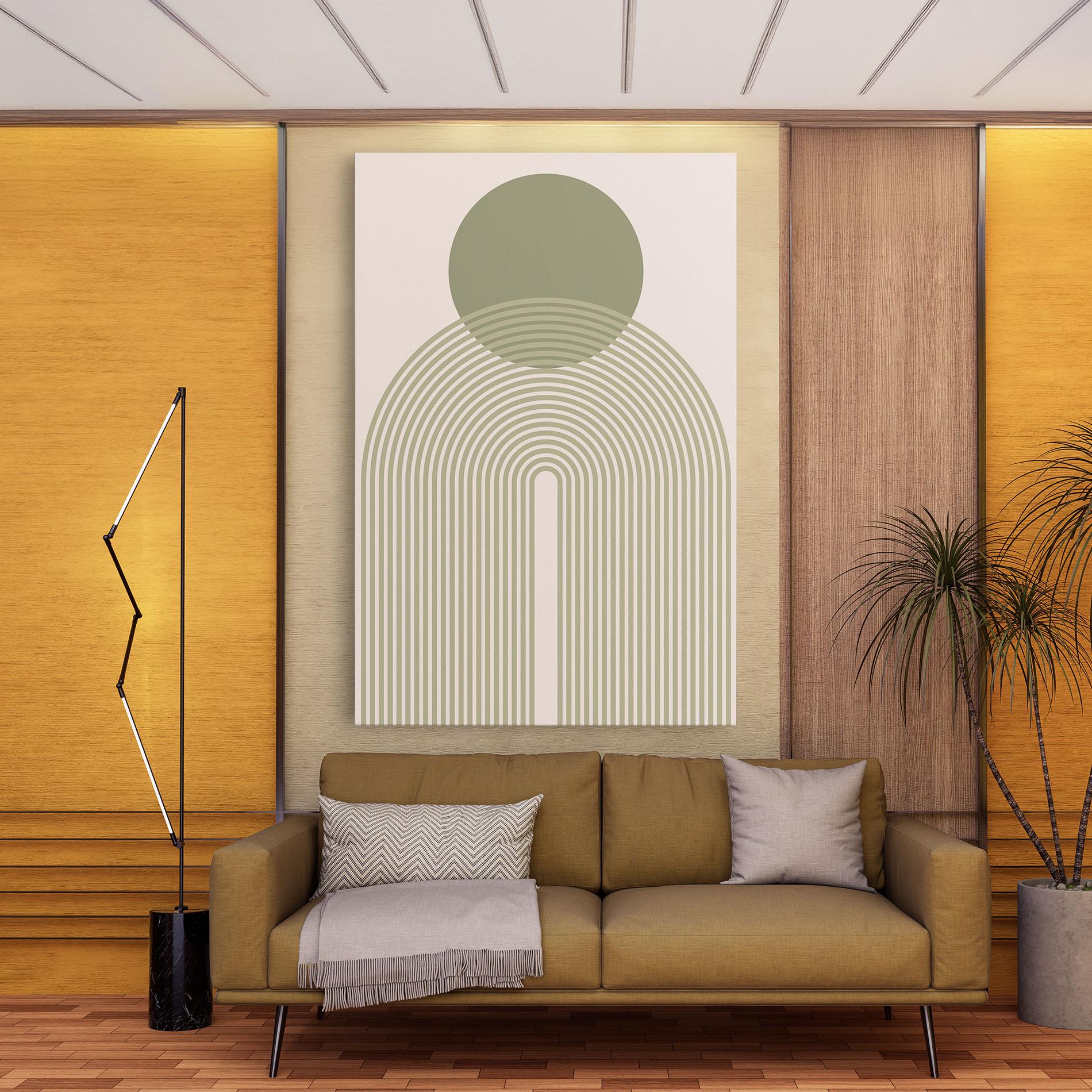 Vászonkép Green Circle Lines mockup 9