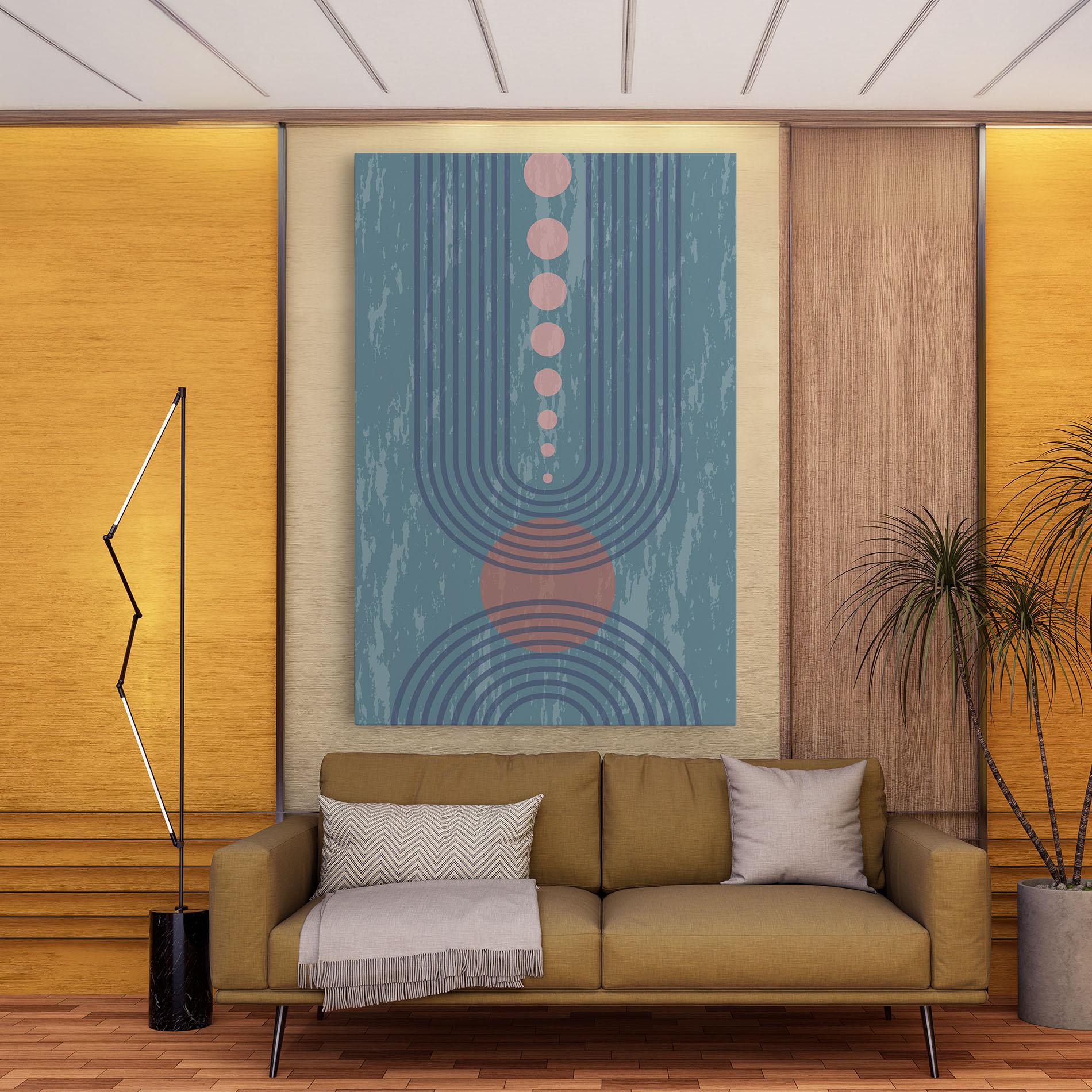 Vászonkép Pink Circle On Blue mockup 9