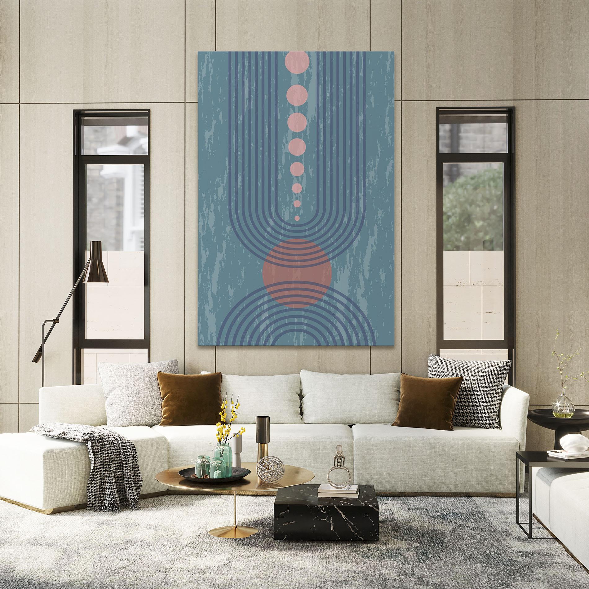 Vászonkép Pink Circle On Blue mockup 2