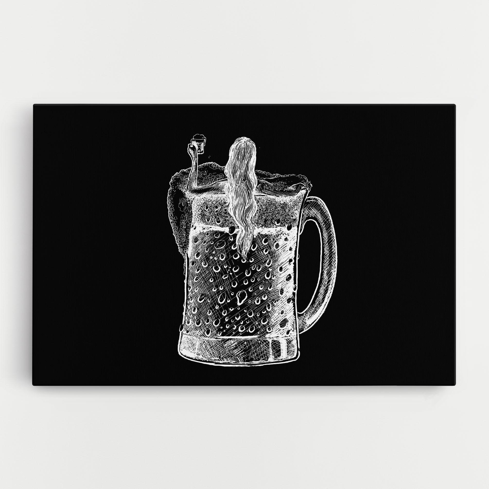 Vászonkép Beer Woman mockup 0