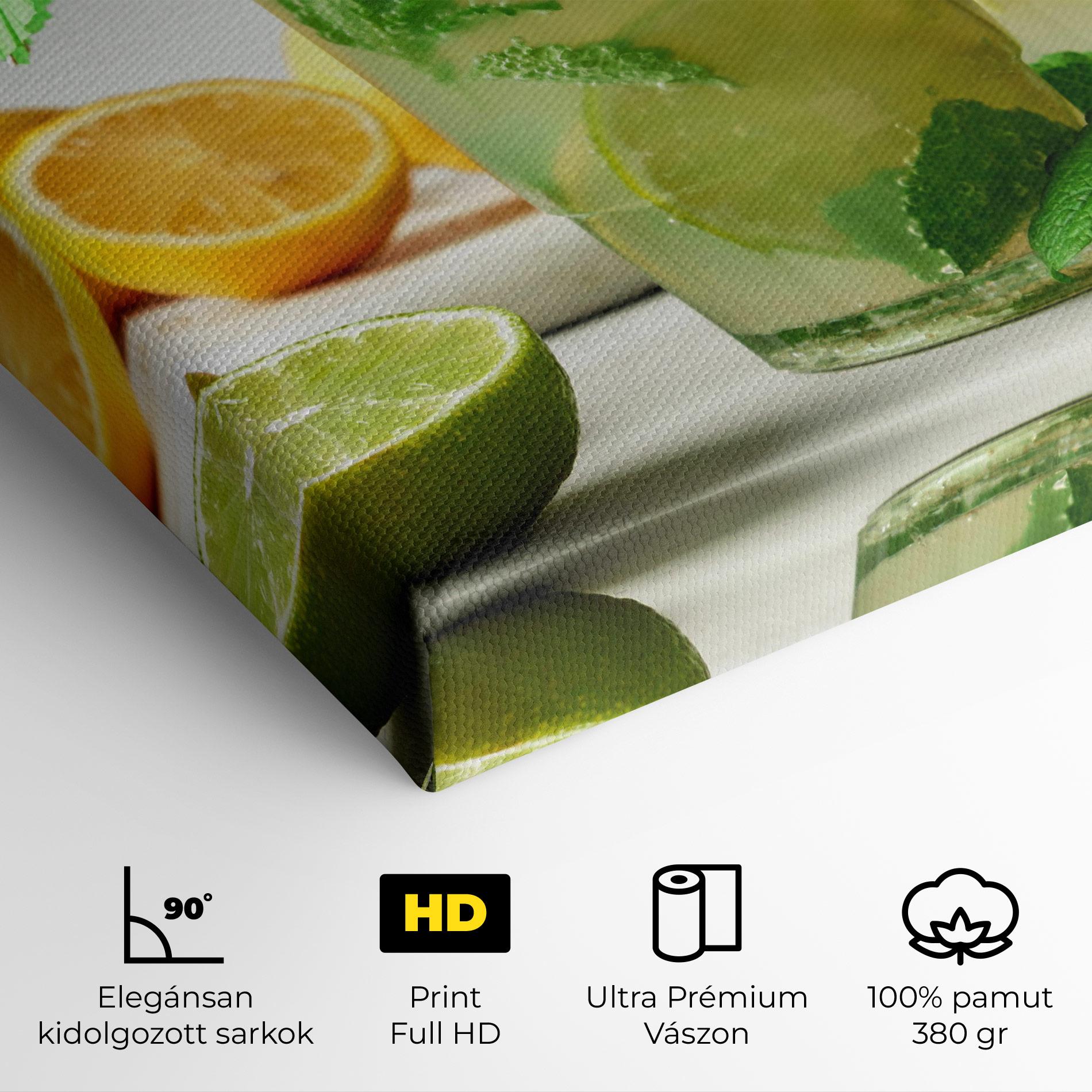 Vászonkép Mint Leaves Lemonade mockup 4