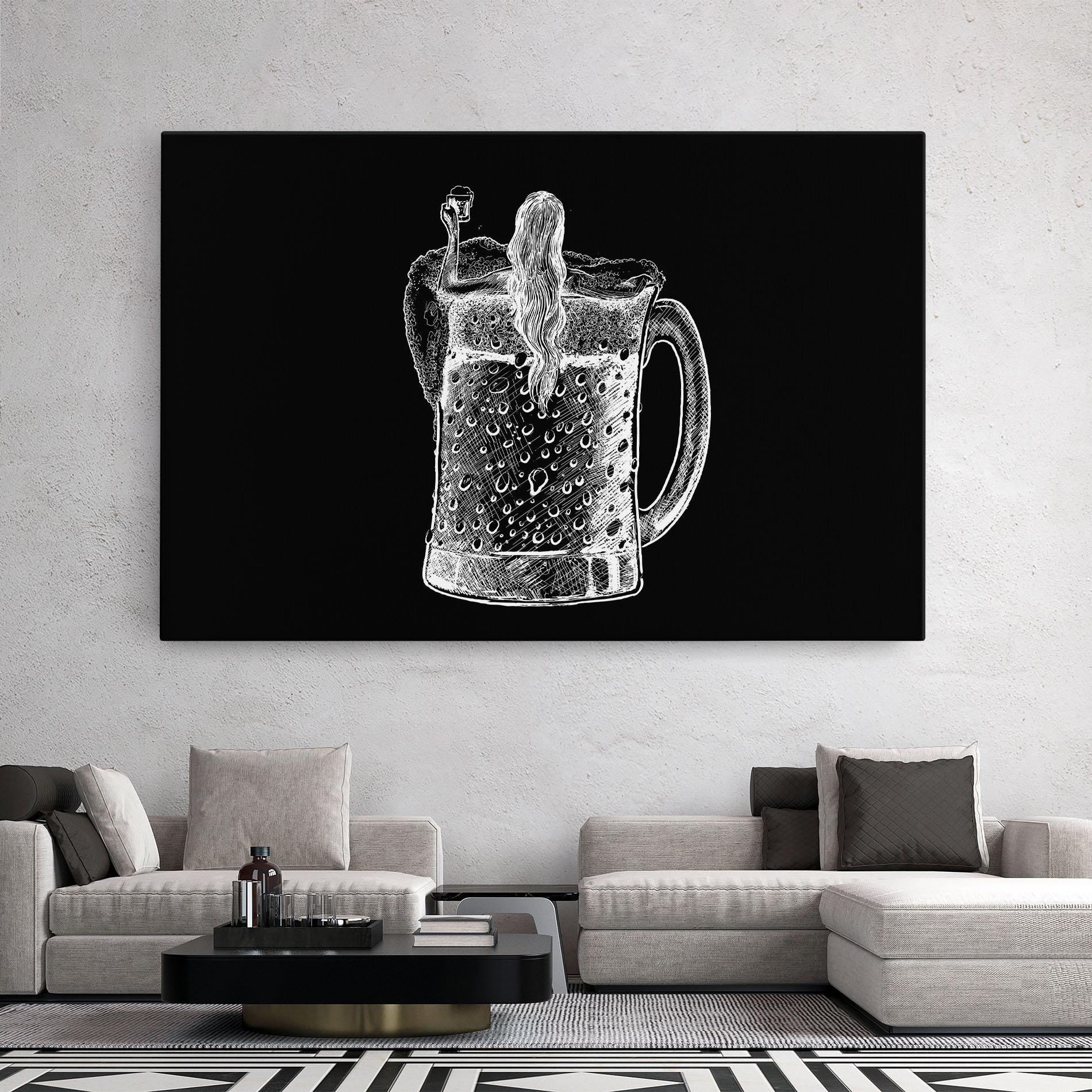 Vászonkép Beer Woman mockup 2