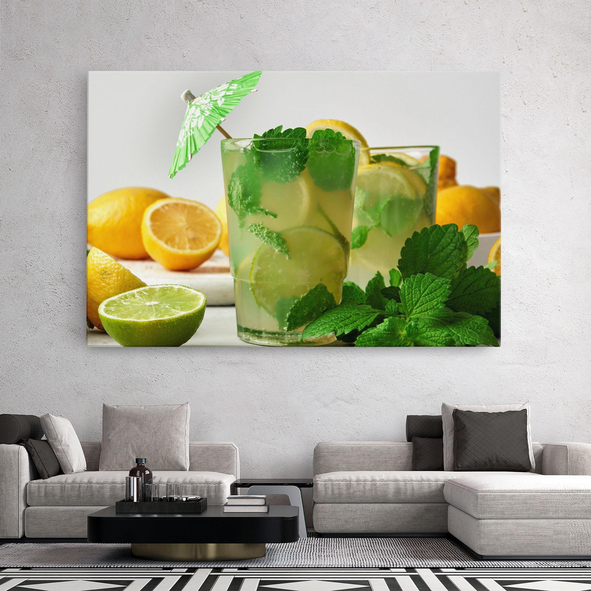 Vászonkép Mint Leaves Lemonade mockup 2