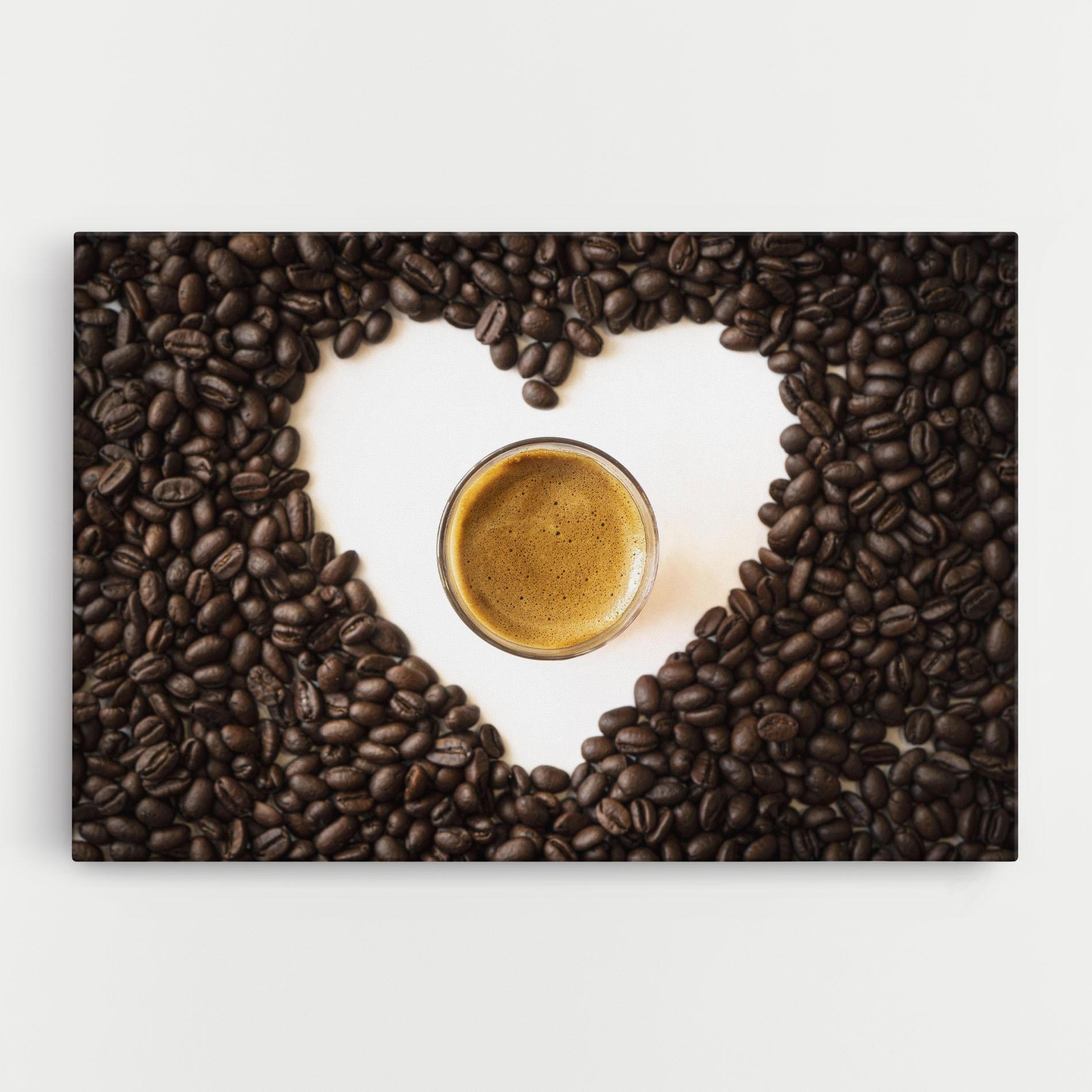 Vászonkép Coffee Bean Heart mockup 0