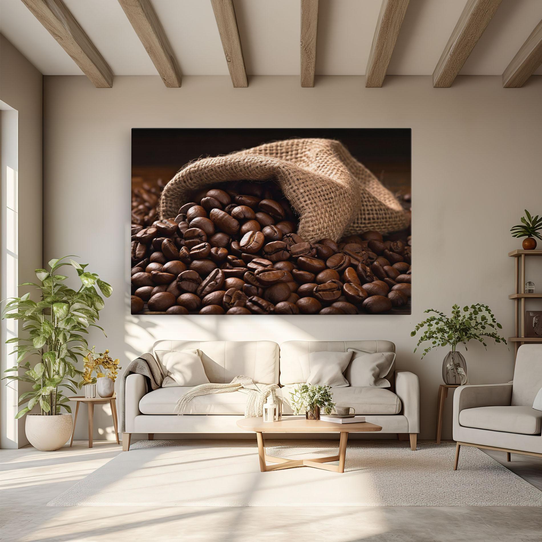 Vászonkép Bag Of Coffee Beans mockup 6