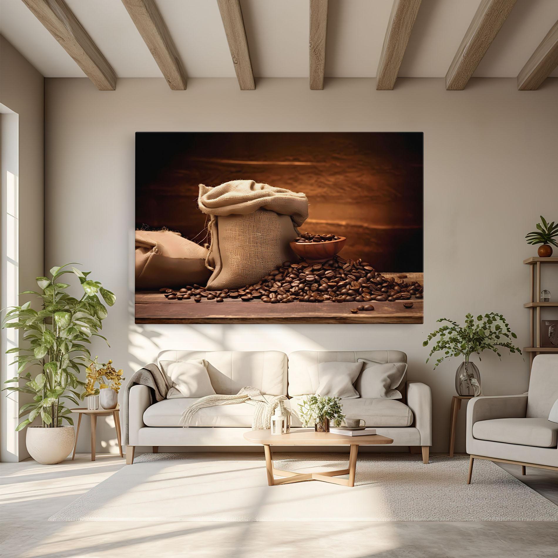Vászonkép Big Bag Of Coffee Beans mockup 6