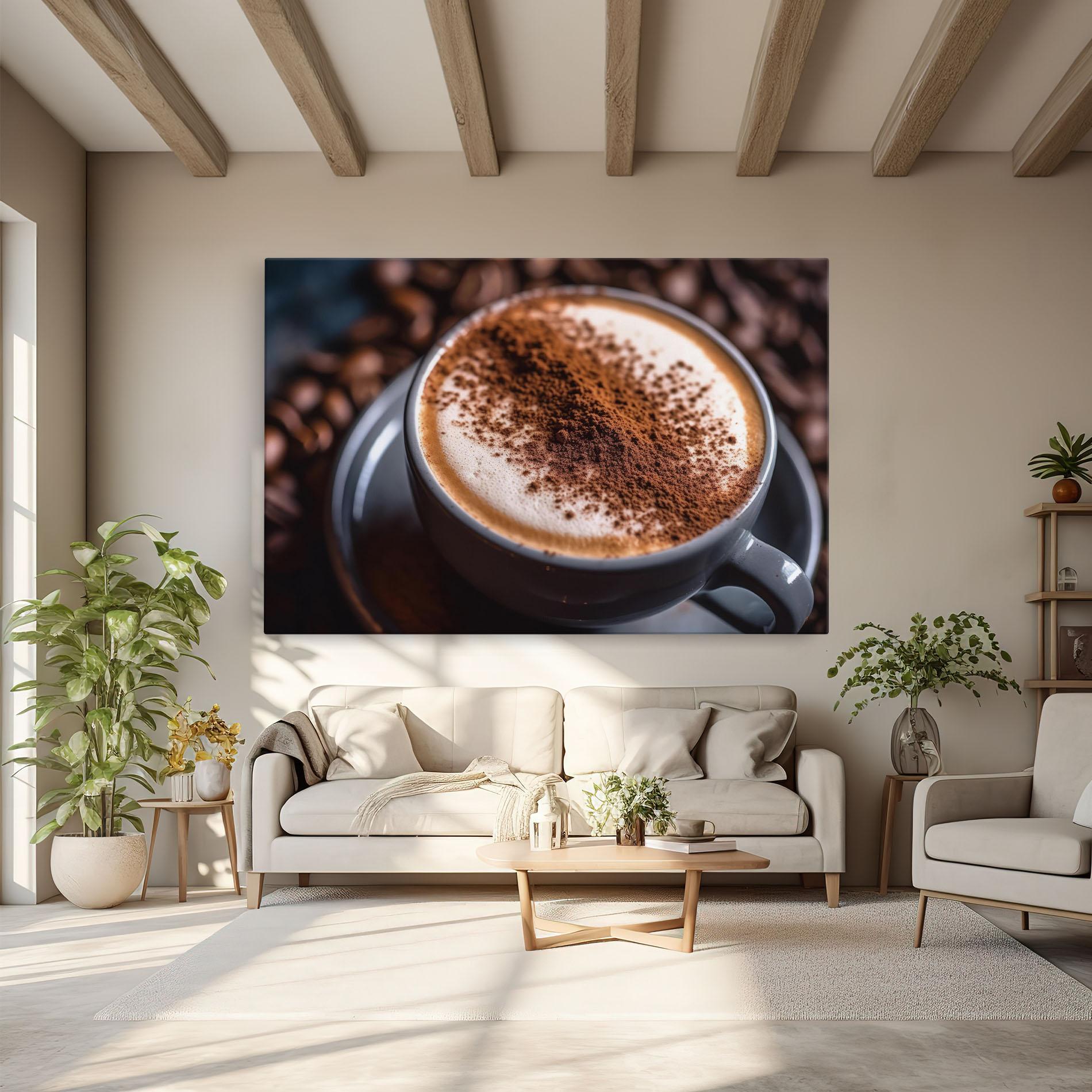 Vászonkép Cappuccino Coffee Close Up mockup 6