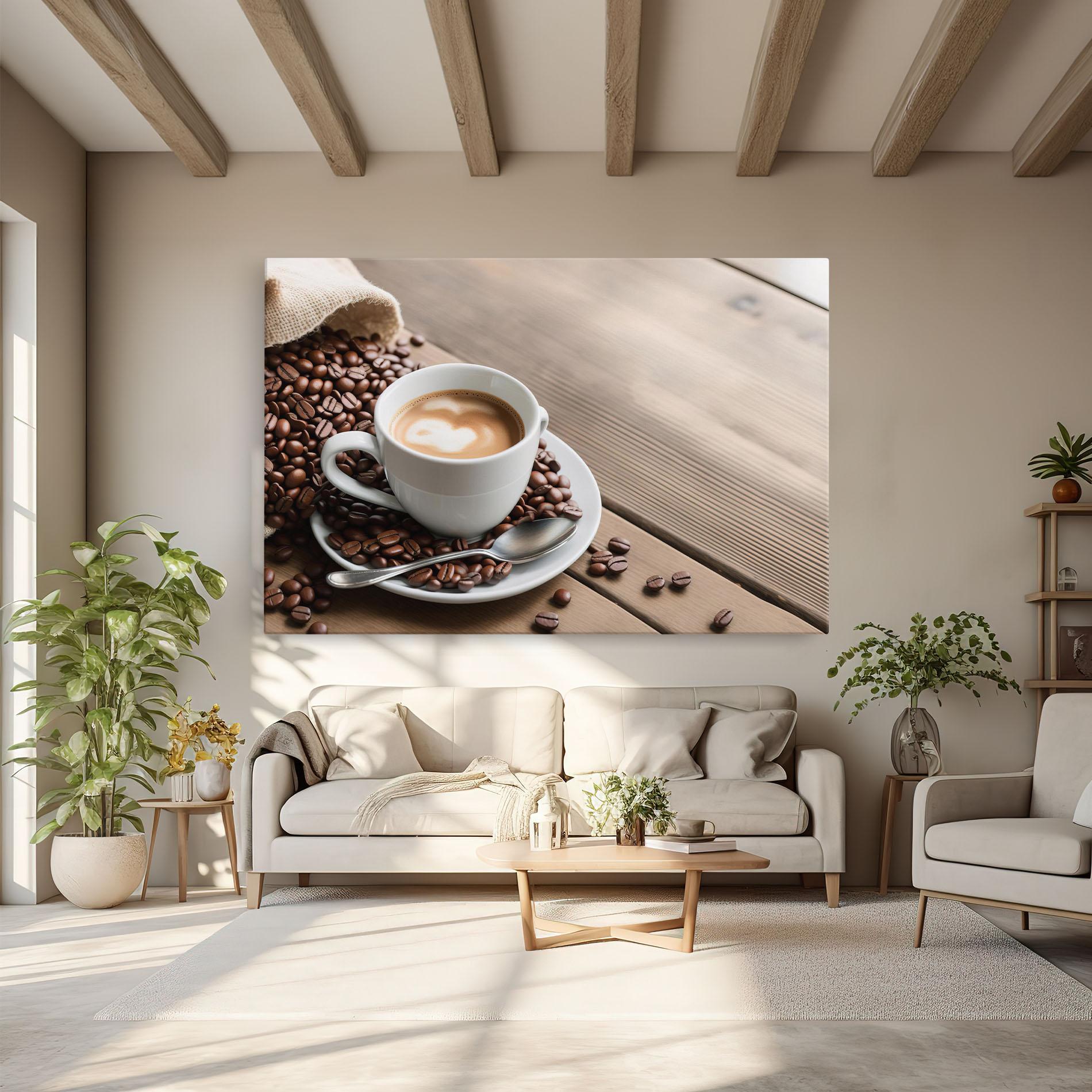 Vászonkép Coffee On Table mockup 6