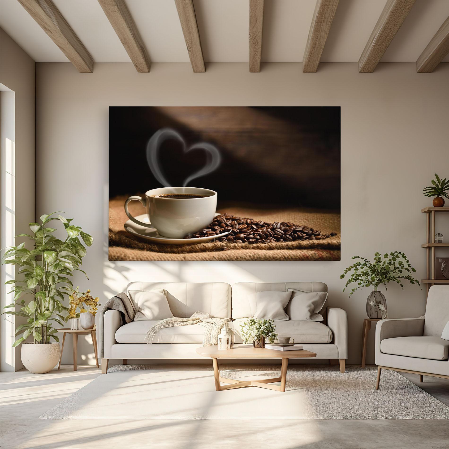 Vászonkép Heart Coffee Smoke mockup 6