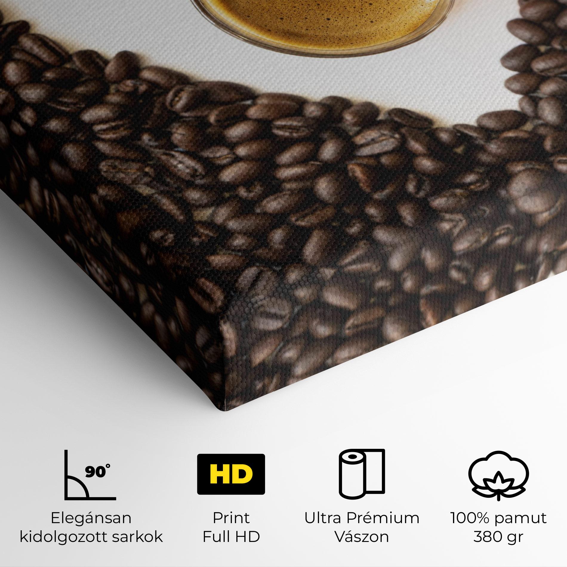 Vászonkép Coffee Bean Heart mockup 4