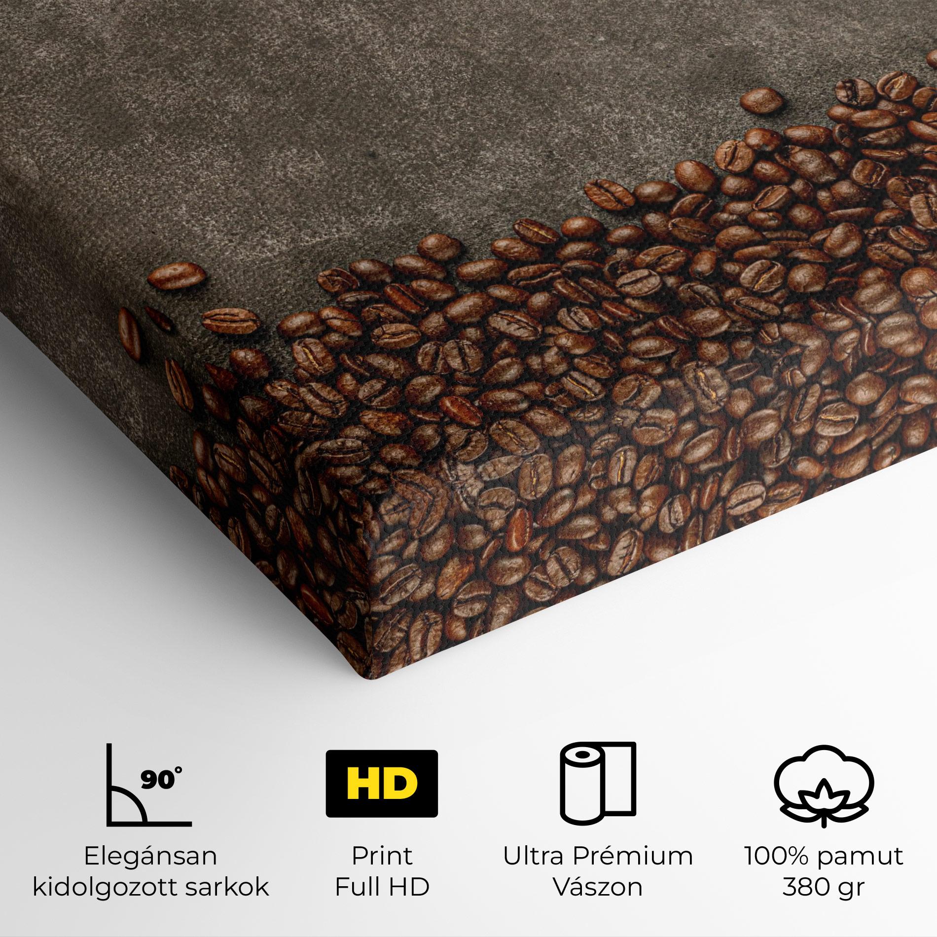 Vászonkép Coffee On Grey Table mockup 4