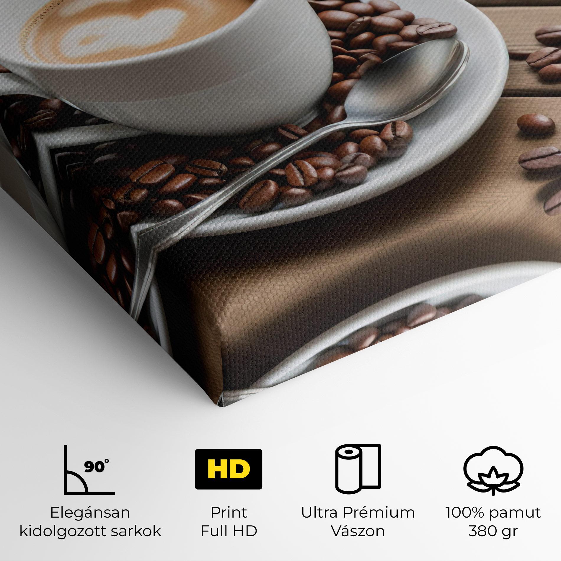 Vászonkép Coffee On Table mockup 4