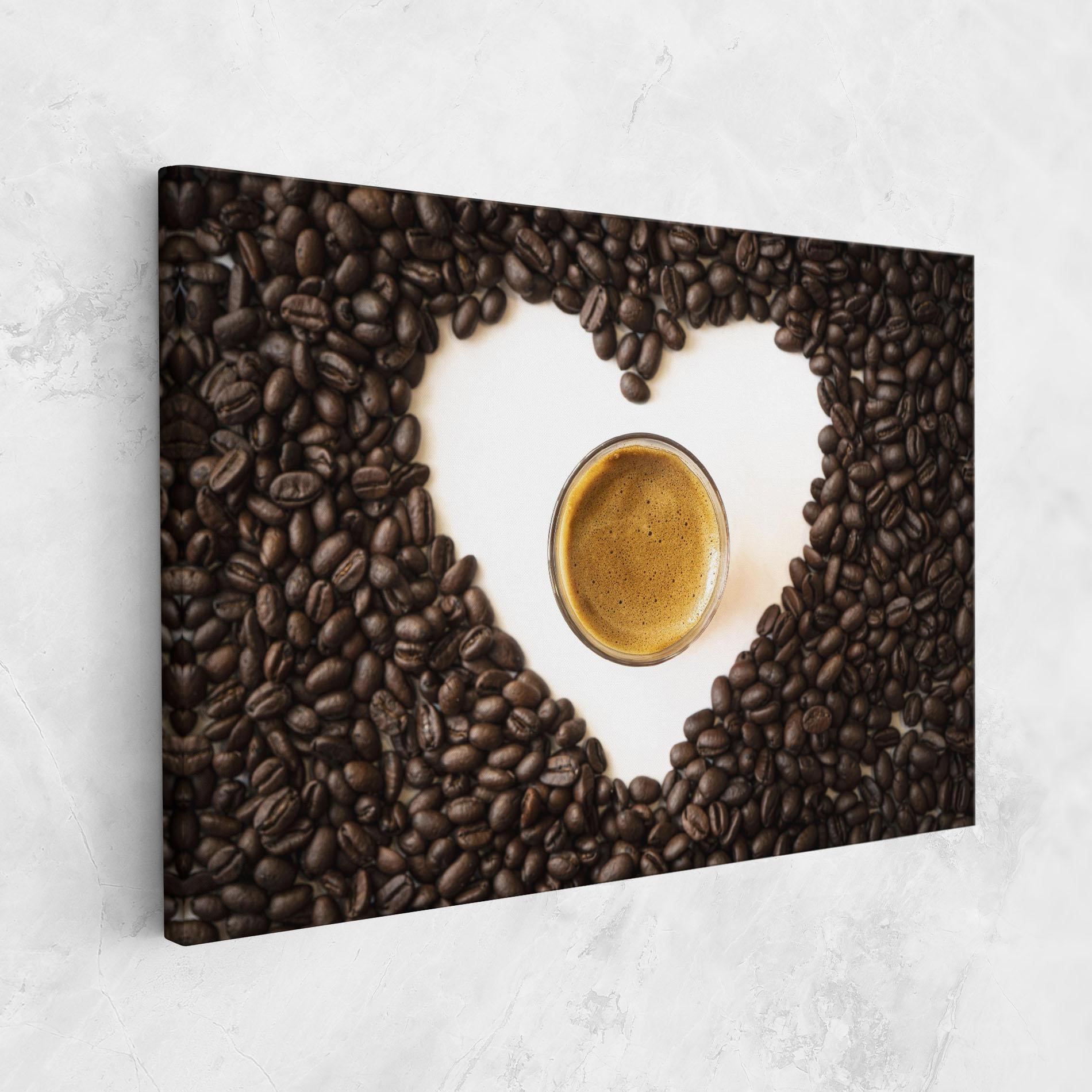 Vászonkép Coffee Bean Heart mockup 1